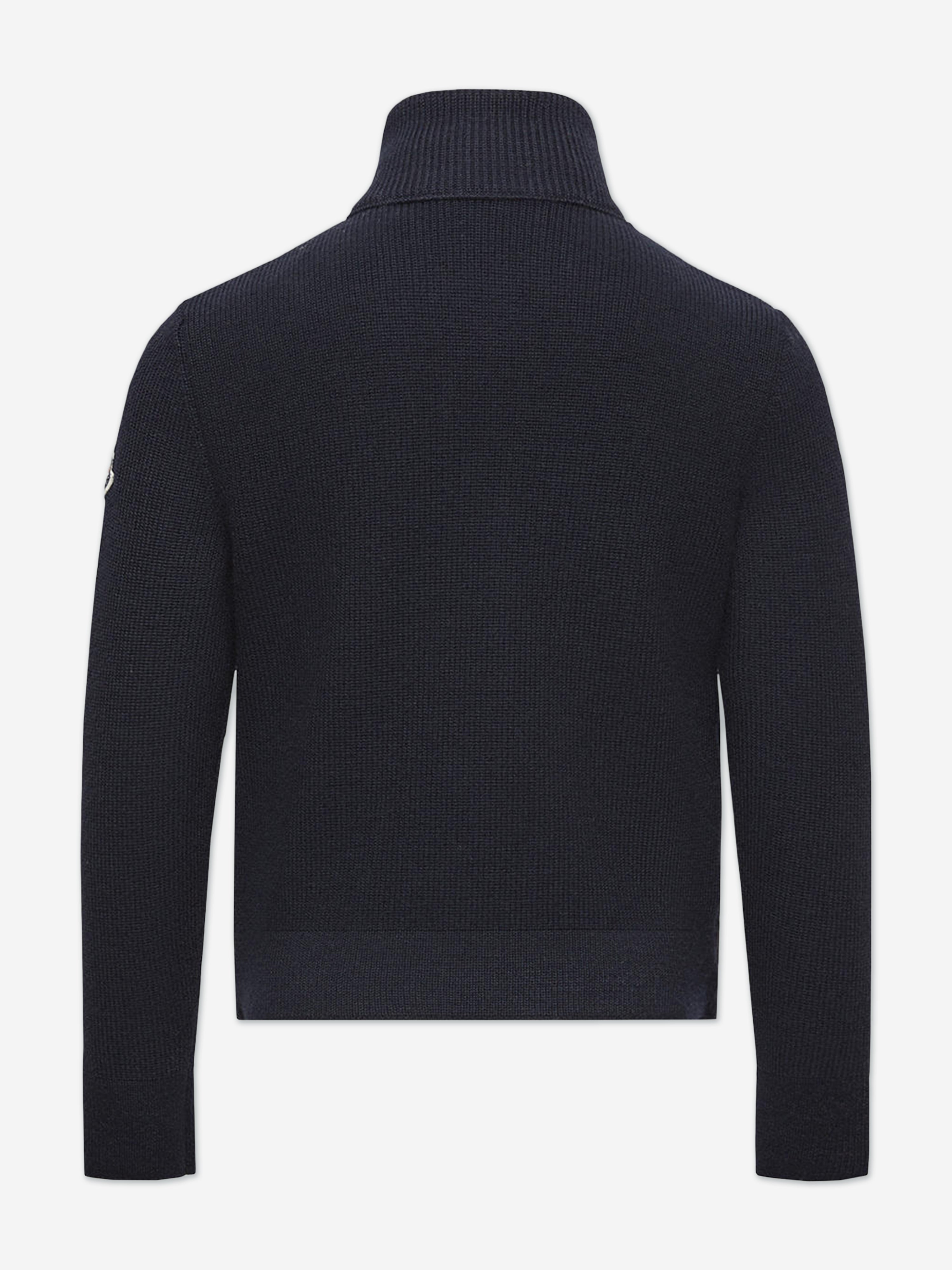 Moncler Enfant Boys Down Padded Zip Up Cardigan in Navy