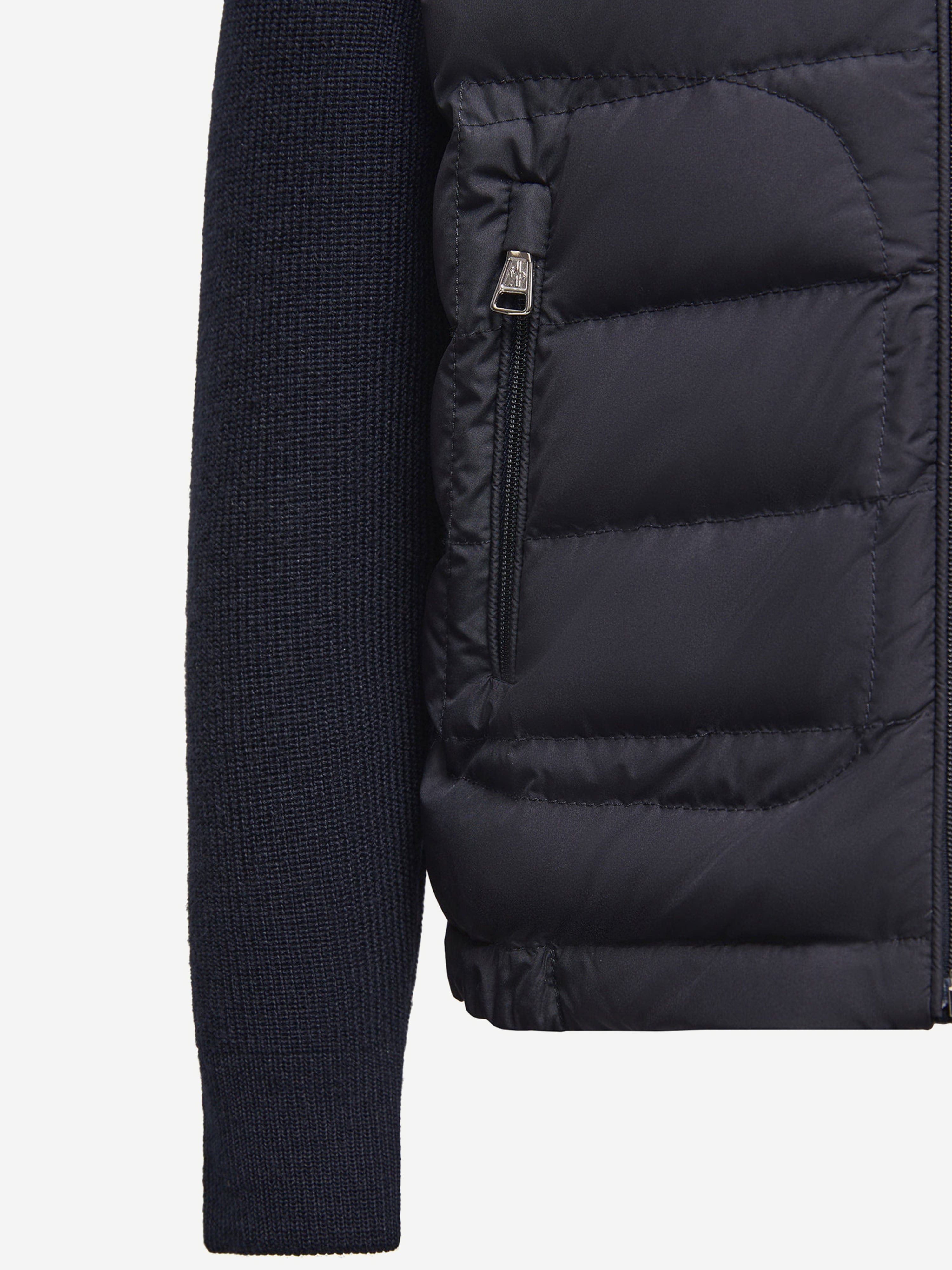 Moncler Enfant Boys Down Padded Zip Up Cardigan in Navy