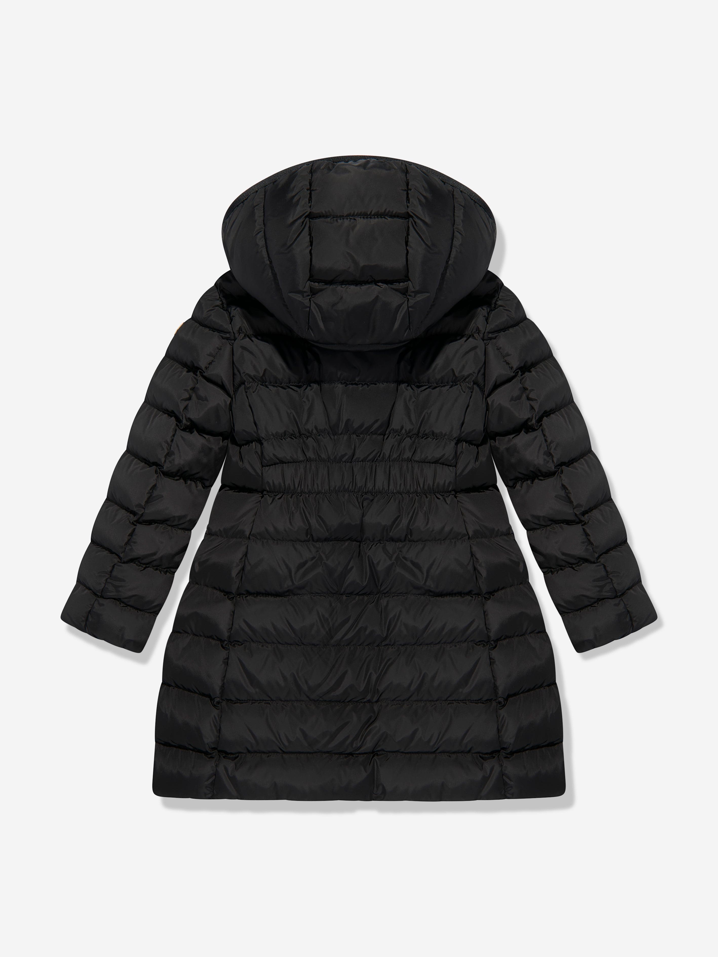 Moncler Enfant Girls Charpal Down Padded Long Coat in Black