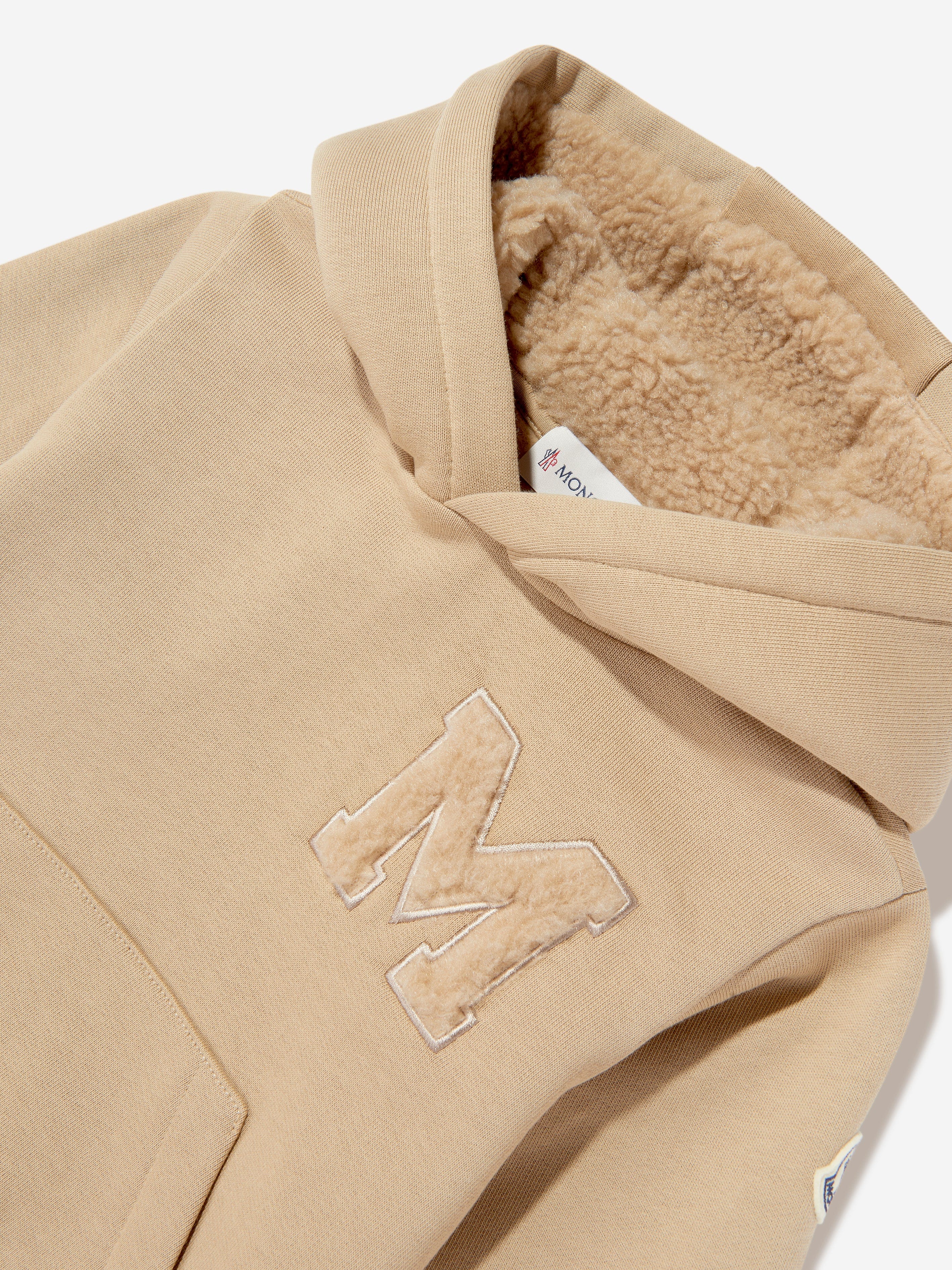 Moncler Enfant Boys Logo Hoodie in Beige | Childsplay Clothing