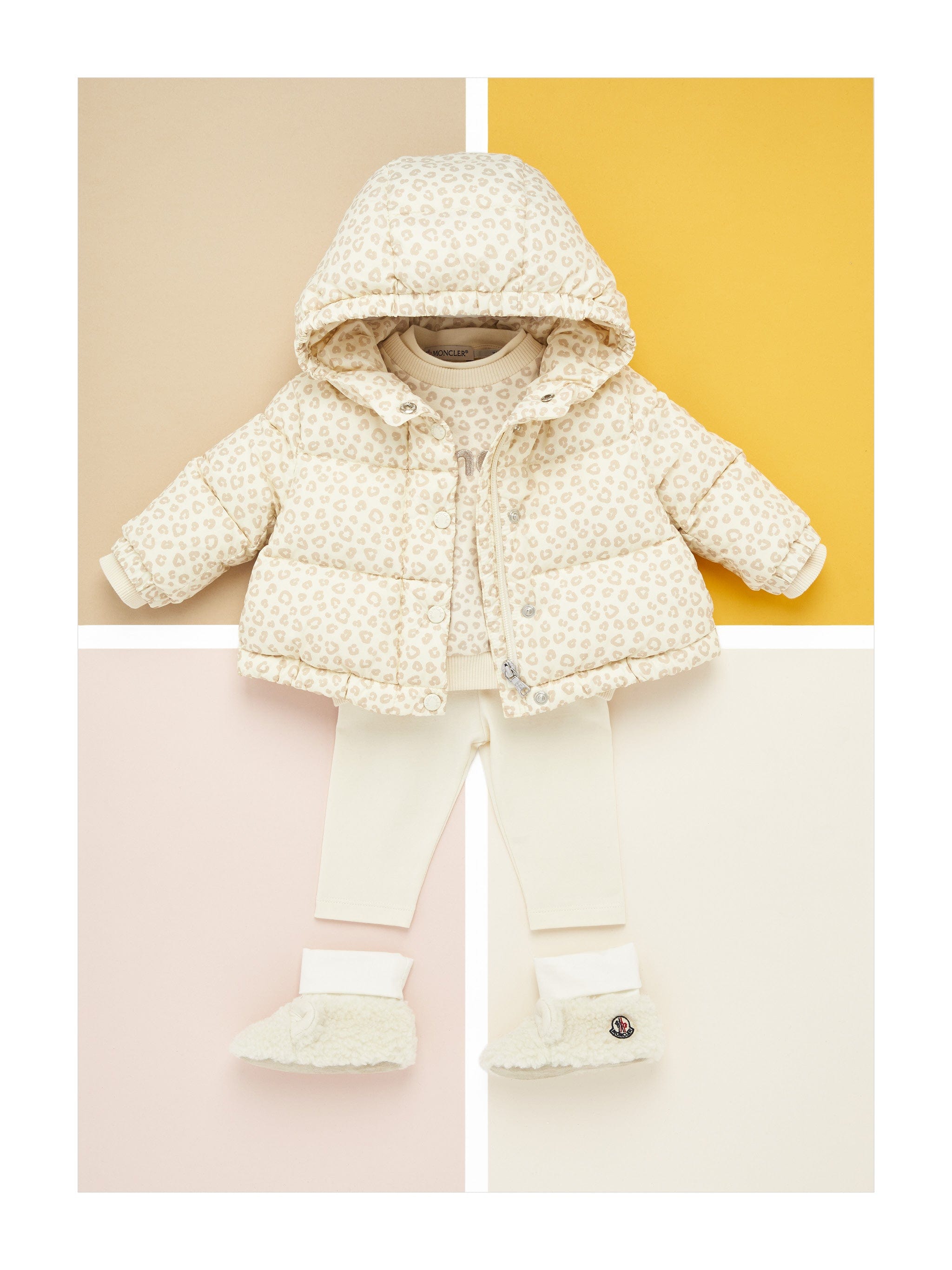 モンクレール ベビー Moncler Hanako Moncler Enfant Baby Girls Down Padded Tessa Jacket in Beige