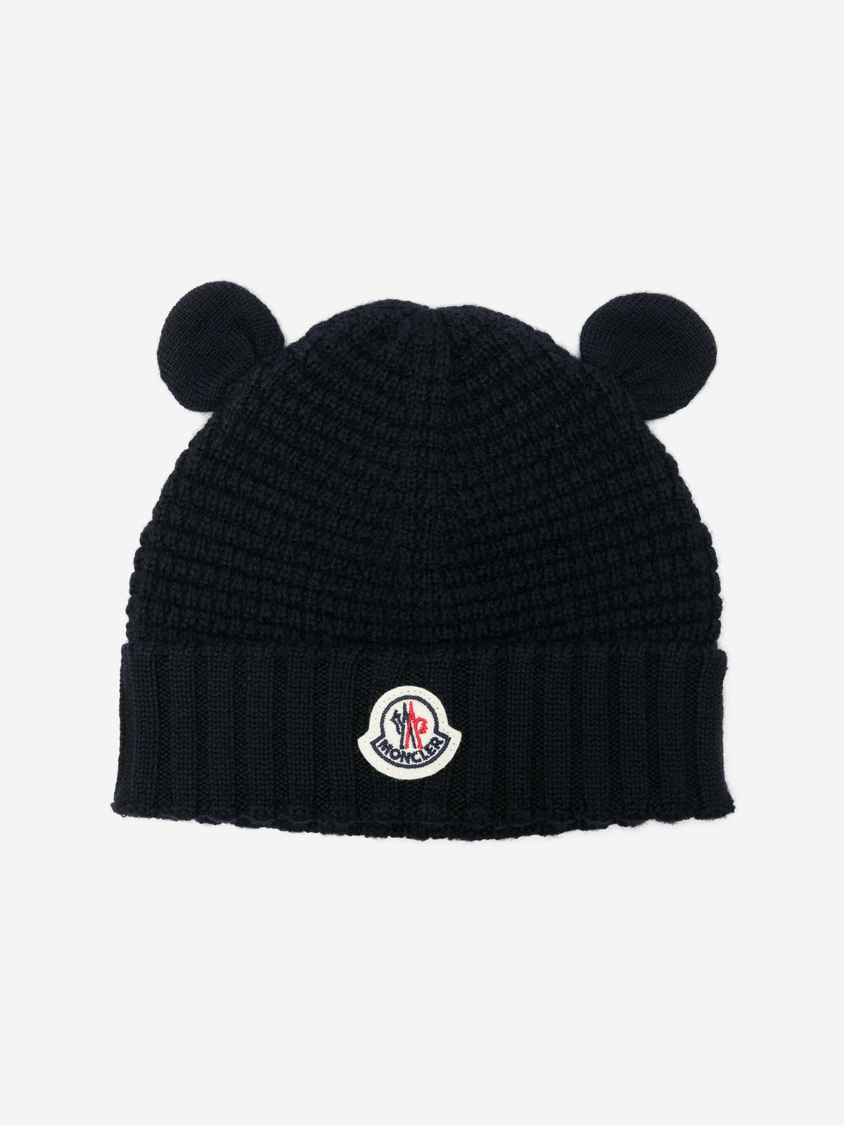 Moncler Enfant Baby Beanie Hat with Ears in Navy | Childsplay Clothing