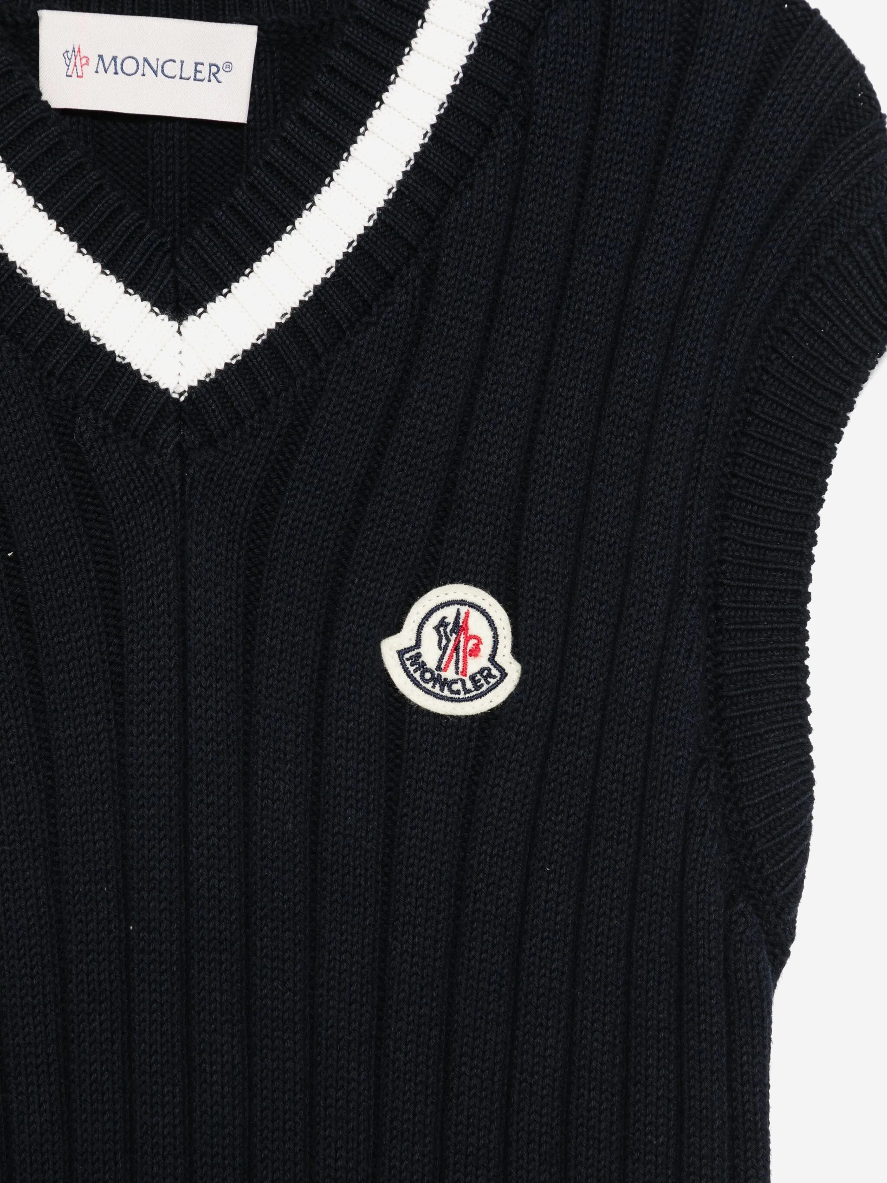 Moncler Enfant Boys Knitted Sweater Vest in Navy | Childsplay Clothing