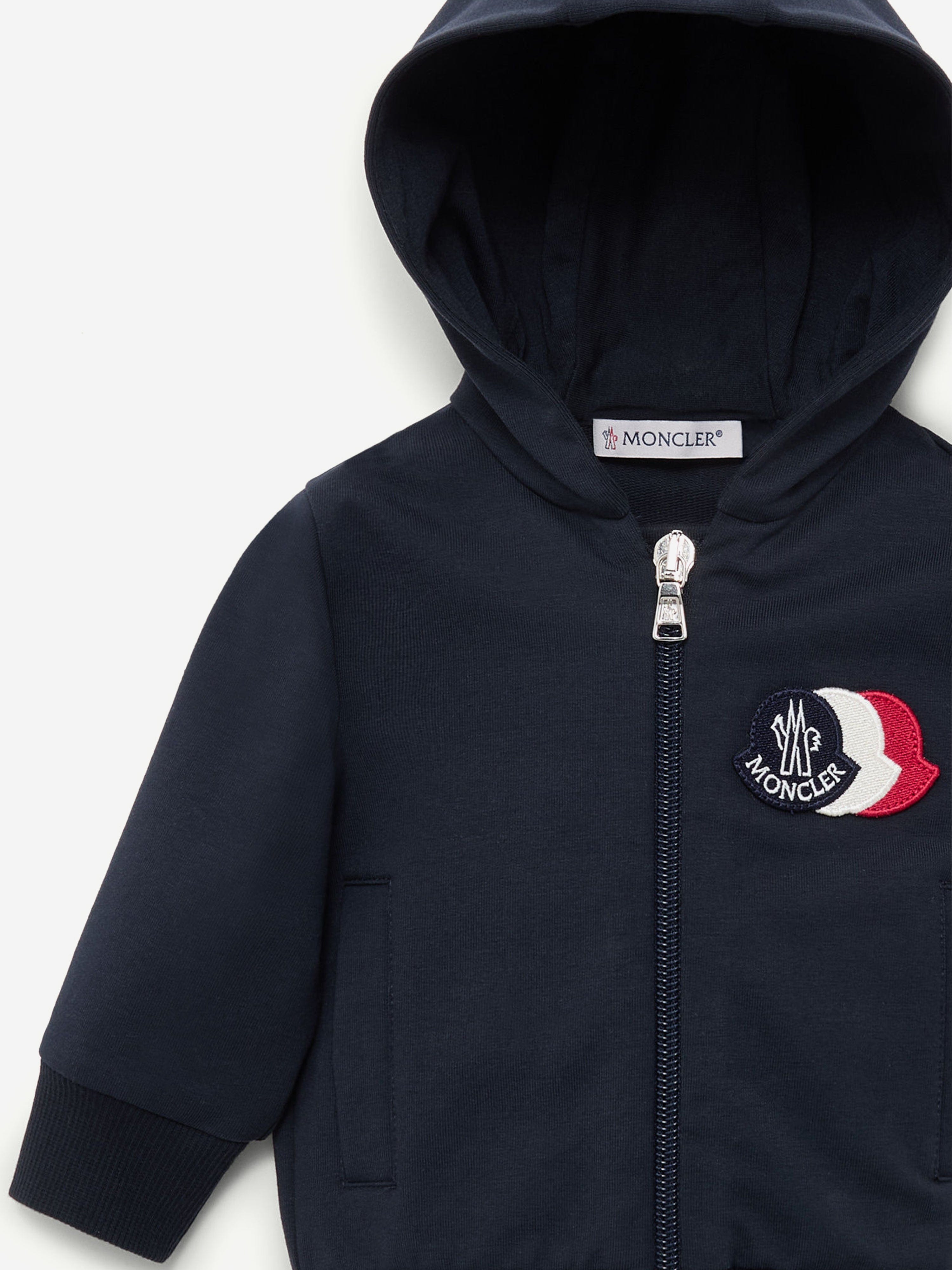Moncler Enfant Baby Boys Zip Up Hoodie in Navy | Childsplay Clothing