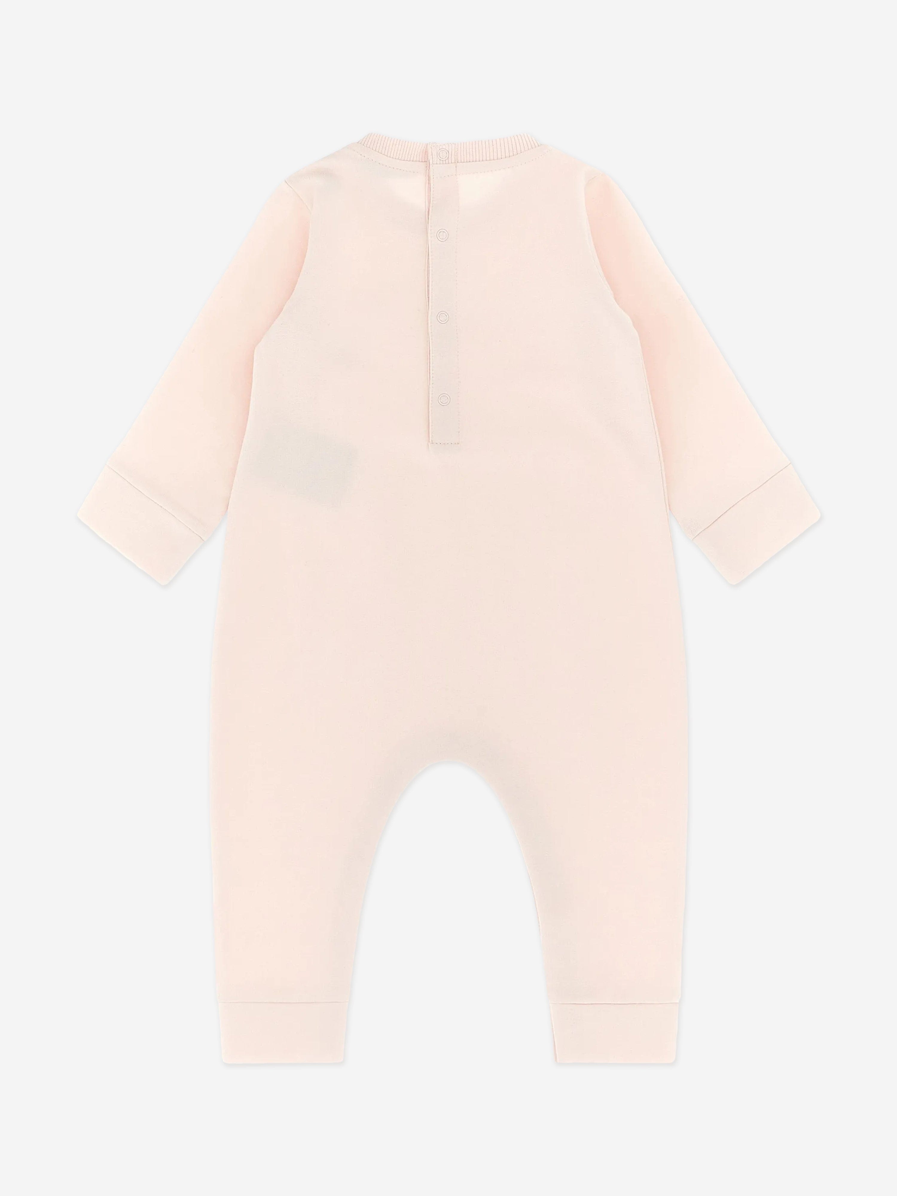 Moncler Enfant Baby Girls Logo Romper in Pink | Childsplay Clothing