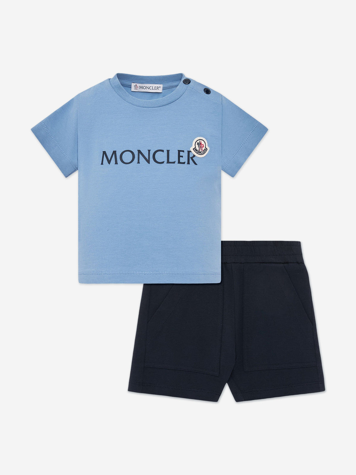 Moncler Enfant Baby Boys Logo Short Set in Navy | Childsplay Clothing