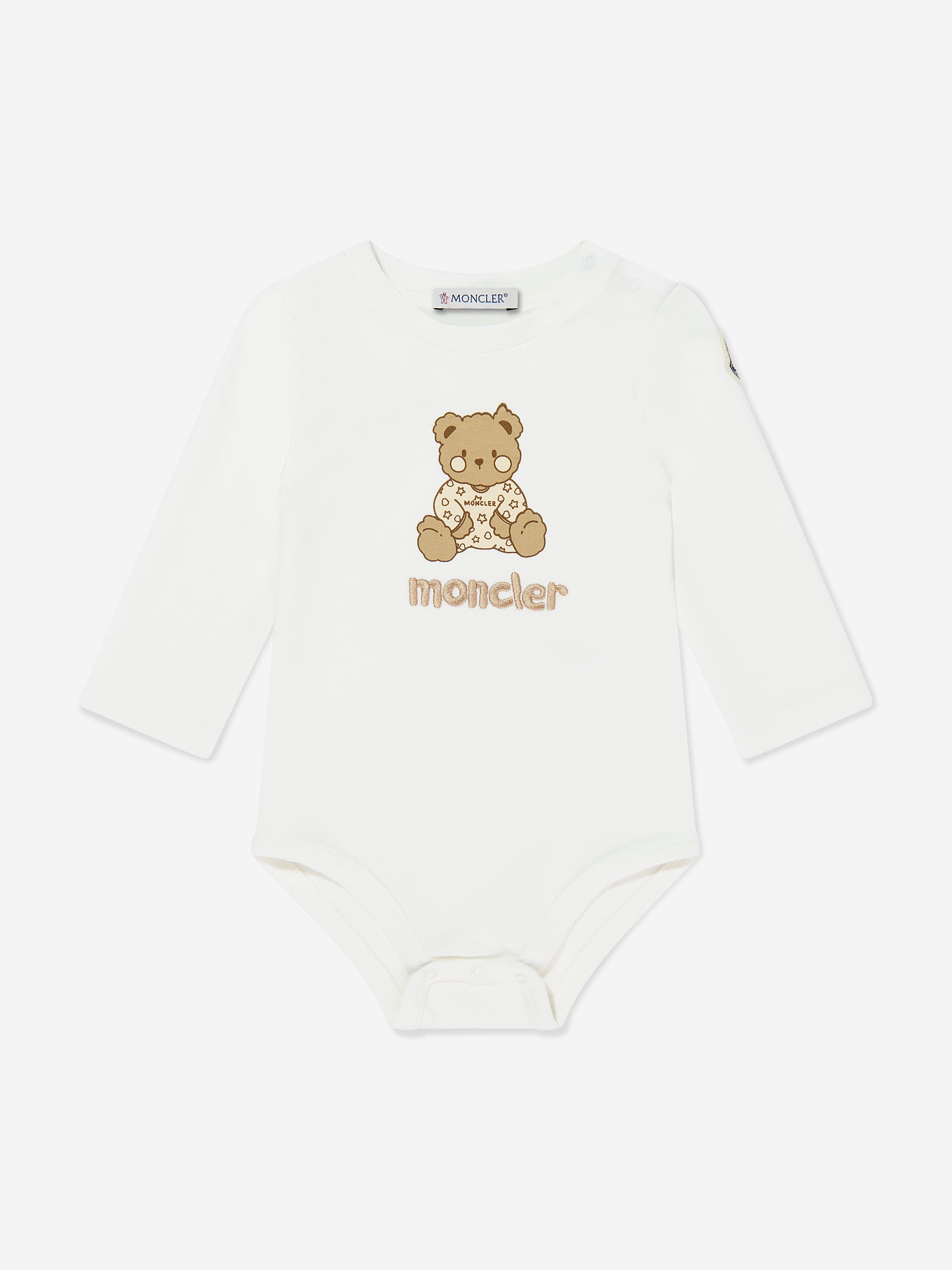 Moncler Enfant Baby Girls Teddy Bear Bodysuit and Bib Gift Set in