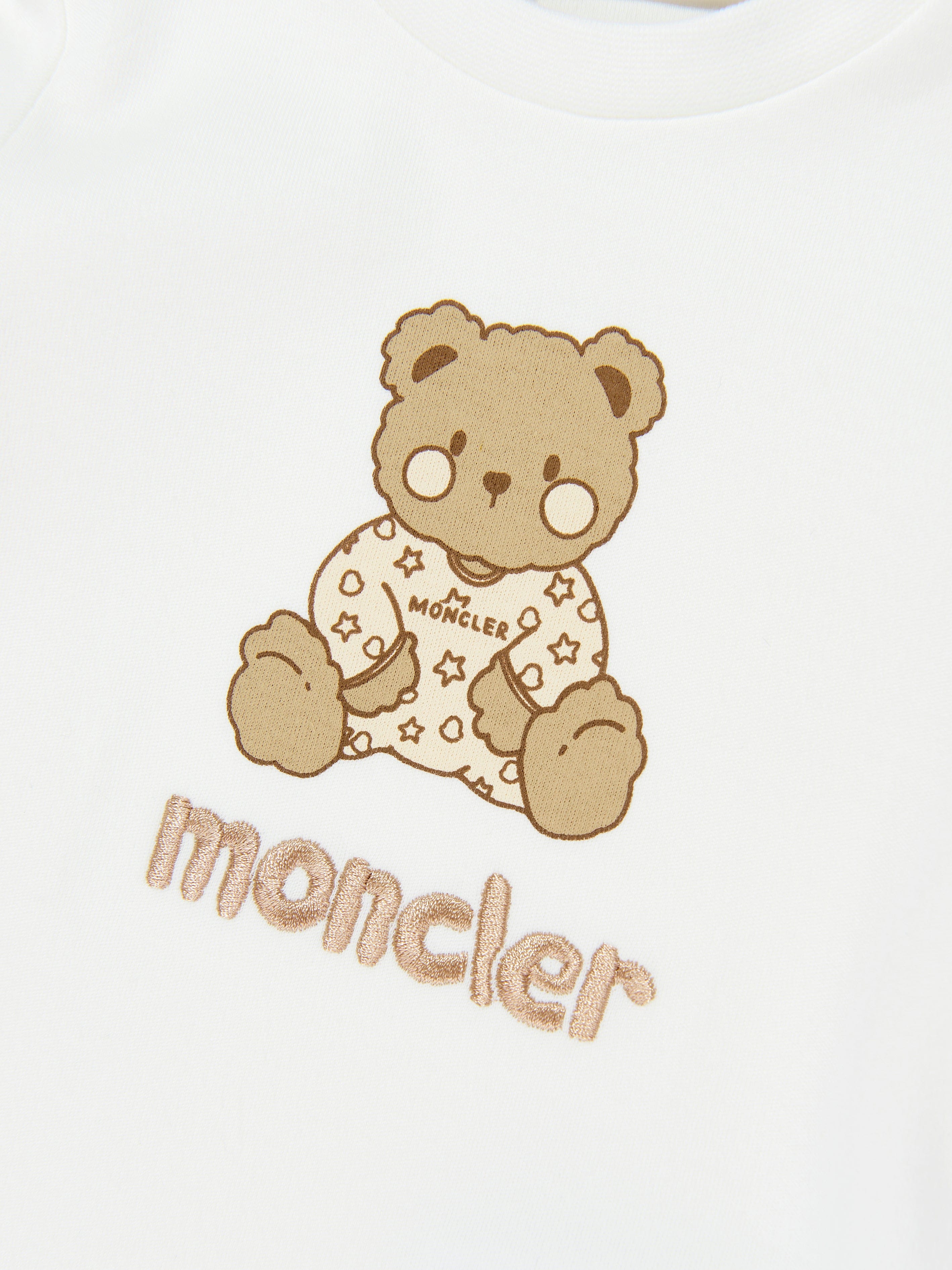 Moncler Enfant Baby Girls Teddy Bear Bodysuit and Bib Gift Set in
