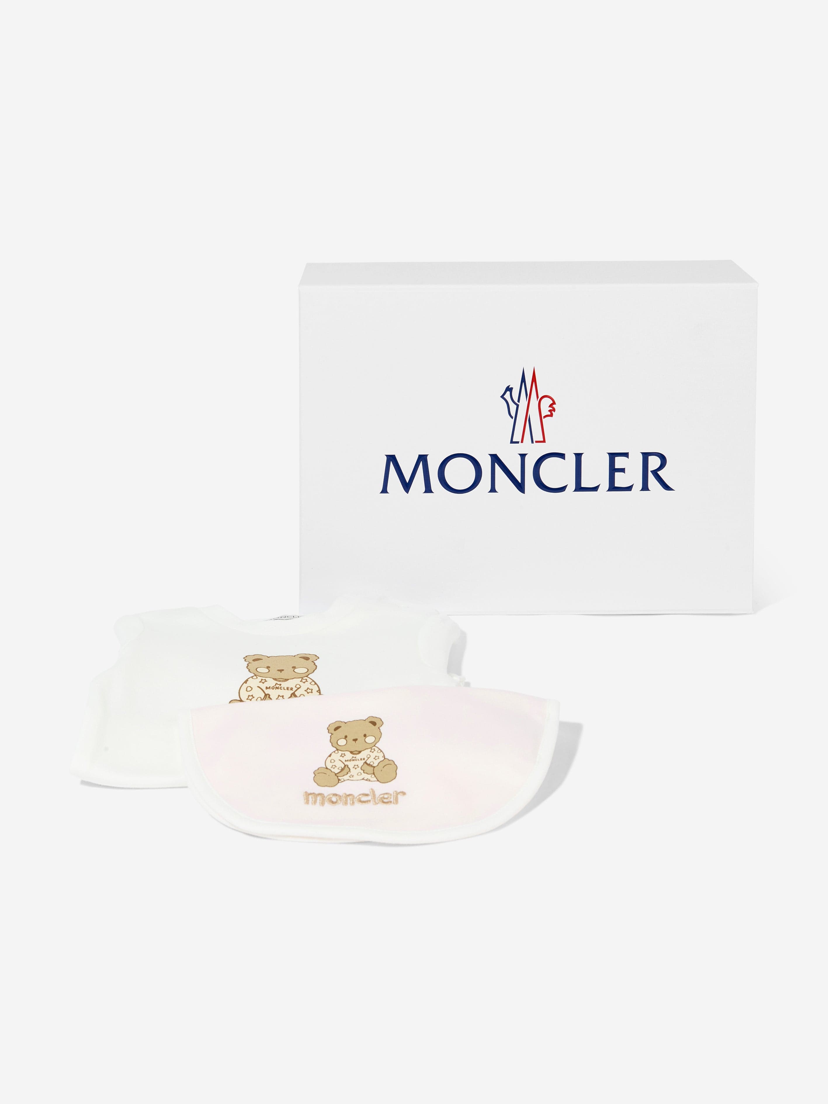Moncler Enfant Baby Girls Teddy Bear Bodysuit and Bib Gift Set in
