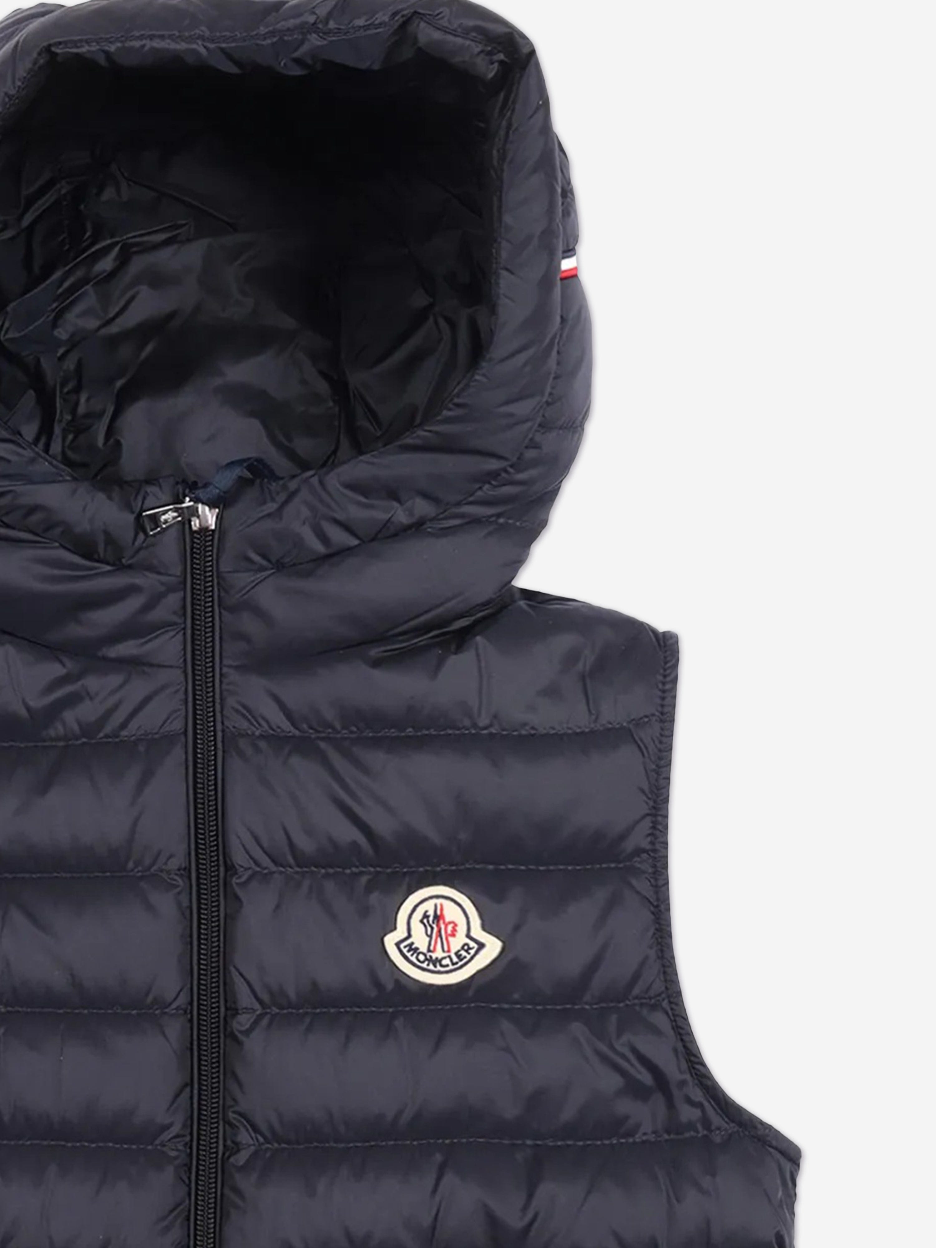 Moncler Enfant Boys Down Padded Uzay Gilet in Navy | Childsplay