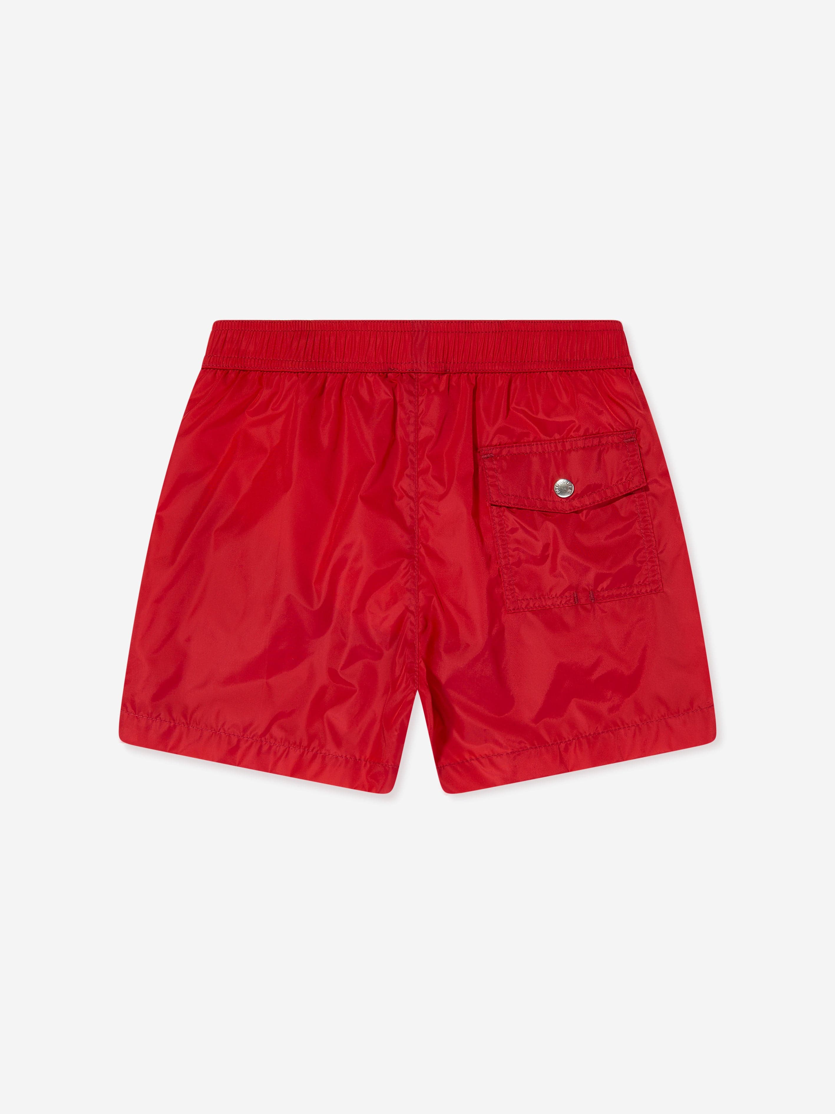 Moncler Enfant Boys Logo Swim Shorts in Red | Childsplay Clothing