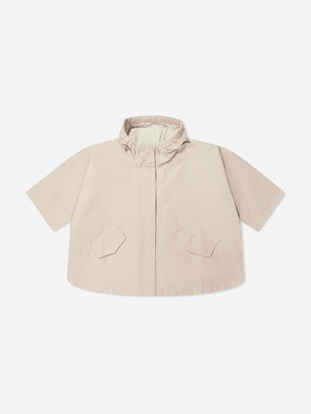 Moncler Enfant Girls Cape with Hood in Beige | Childsplay Clothing