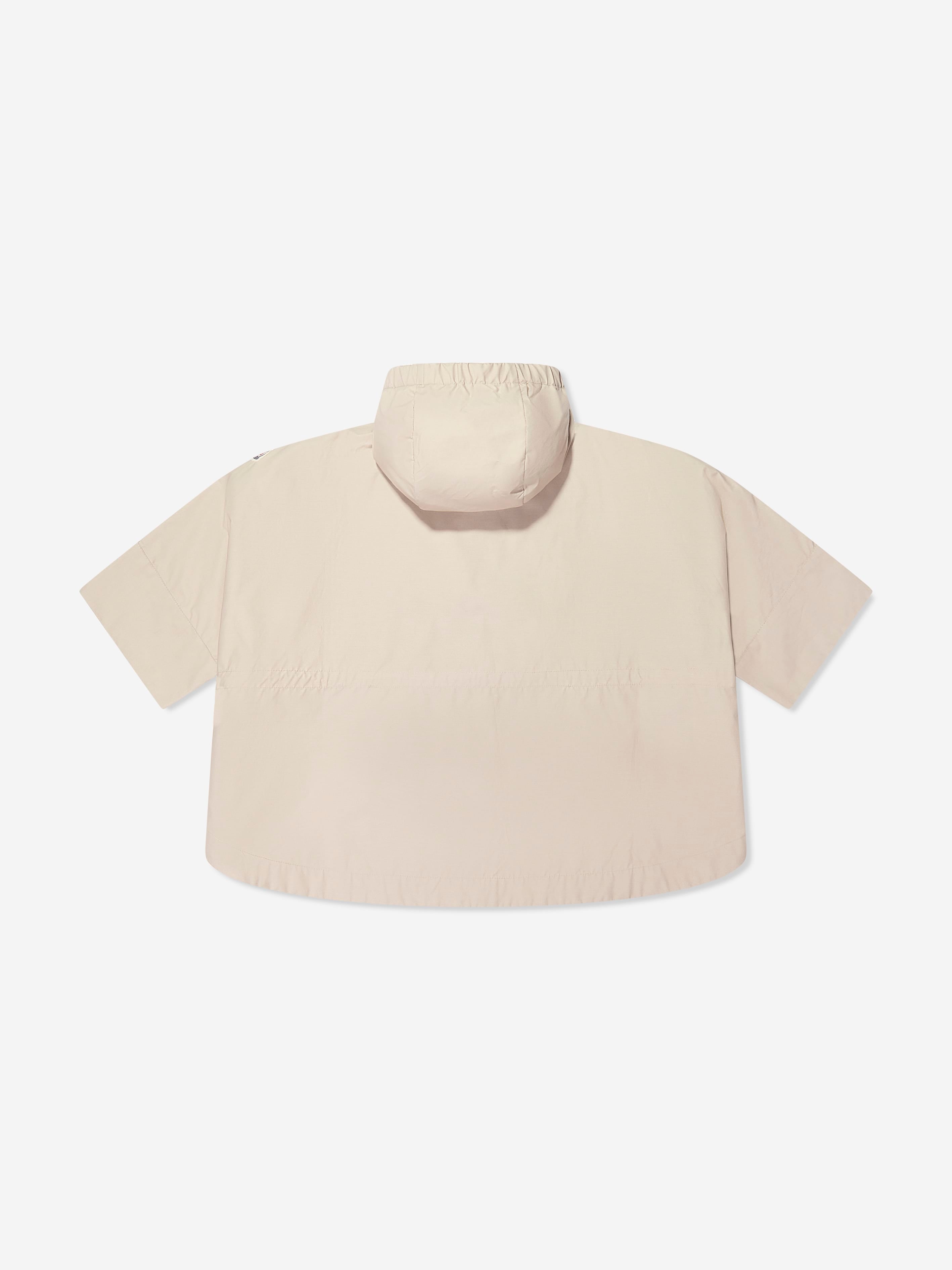 Moncler Enfant Girls Cape with Hood in Beige | Childsplay Clothing