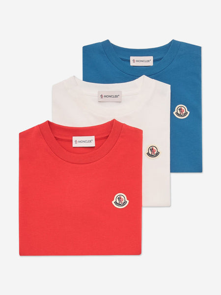 Moncler Enfant Boys 3 Pack Cotton T-Shirt Set in Multicoloured