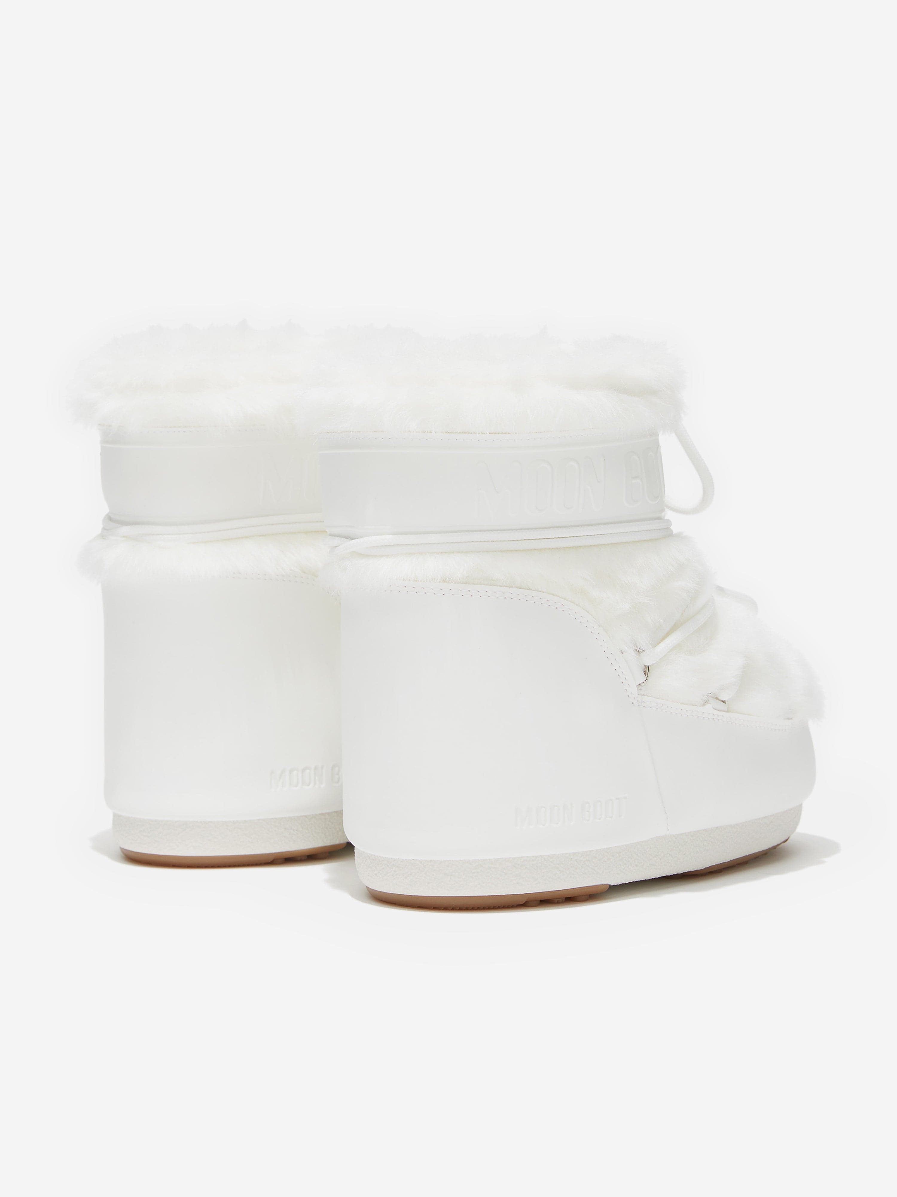 Moon Boot Moon Boot Kids Icon Low Faux Fur Boots in White