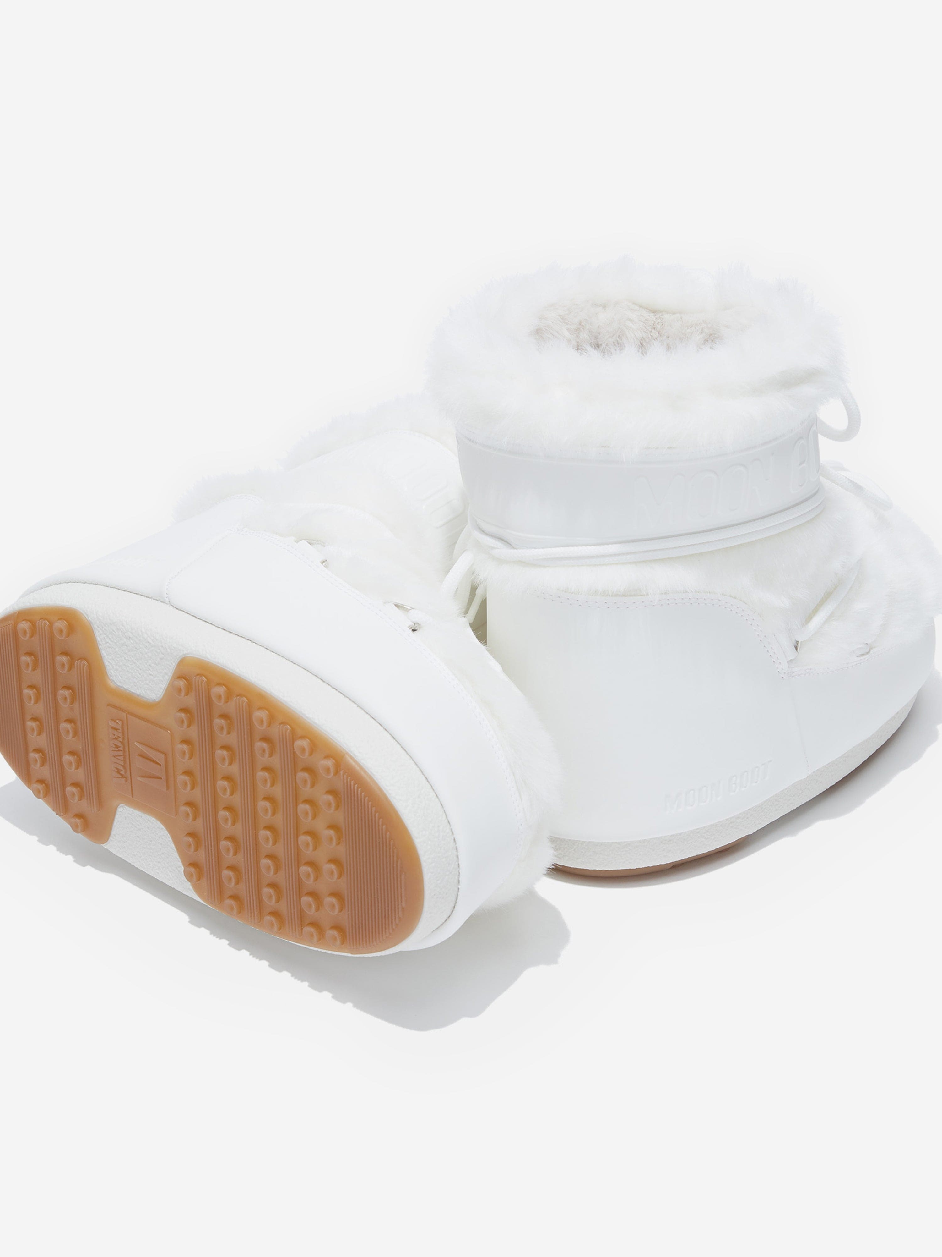 Moon Boot Moon Boot Kids Icon Low Faux Fur Boots in White