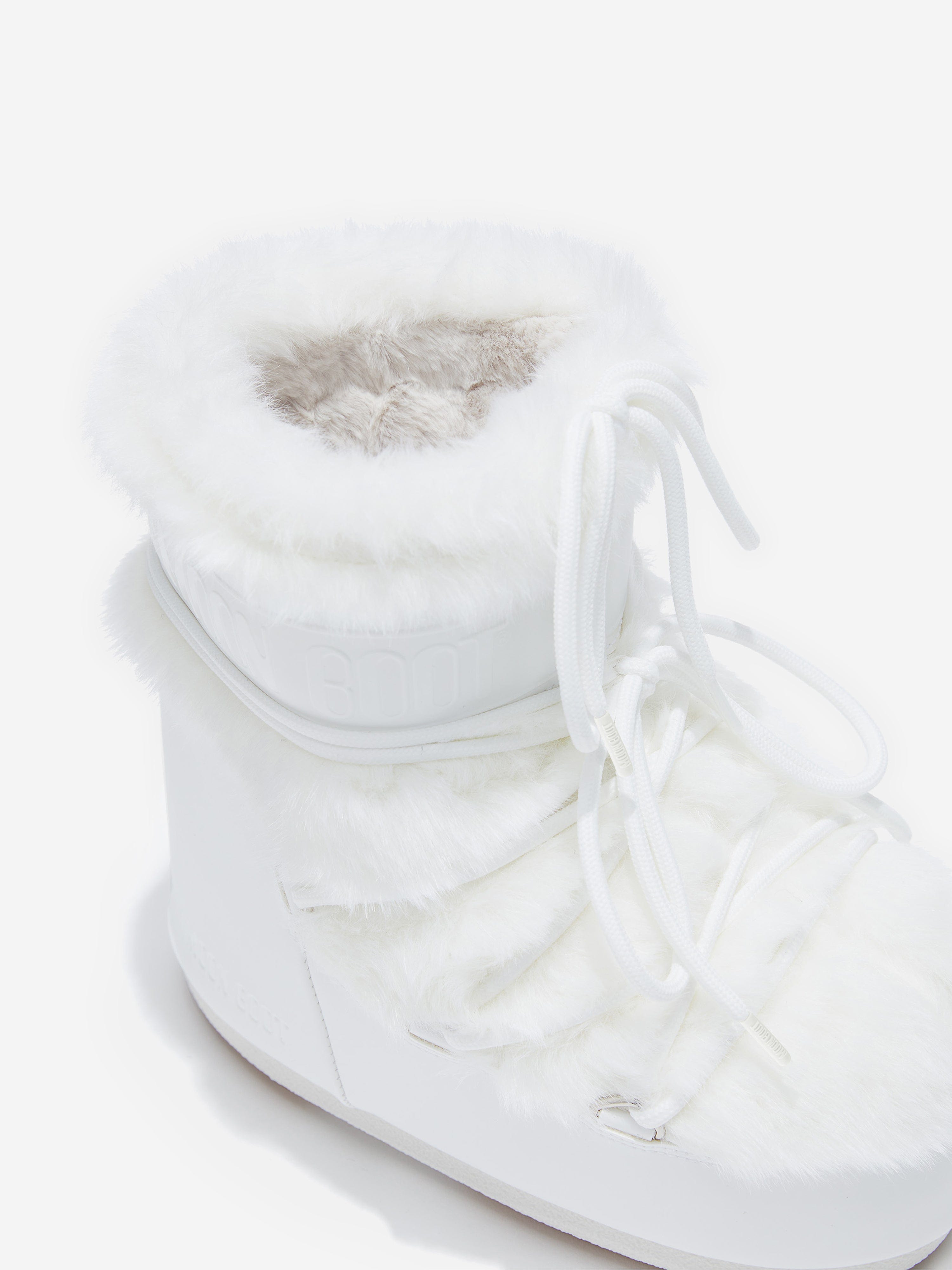 【MOON BOOT】ホワイト フェイクファー スノーブーツ24.5㎝ Moon Boot Kids Icon Low Faux Fur Boots in White | Childsplay Clothing