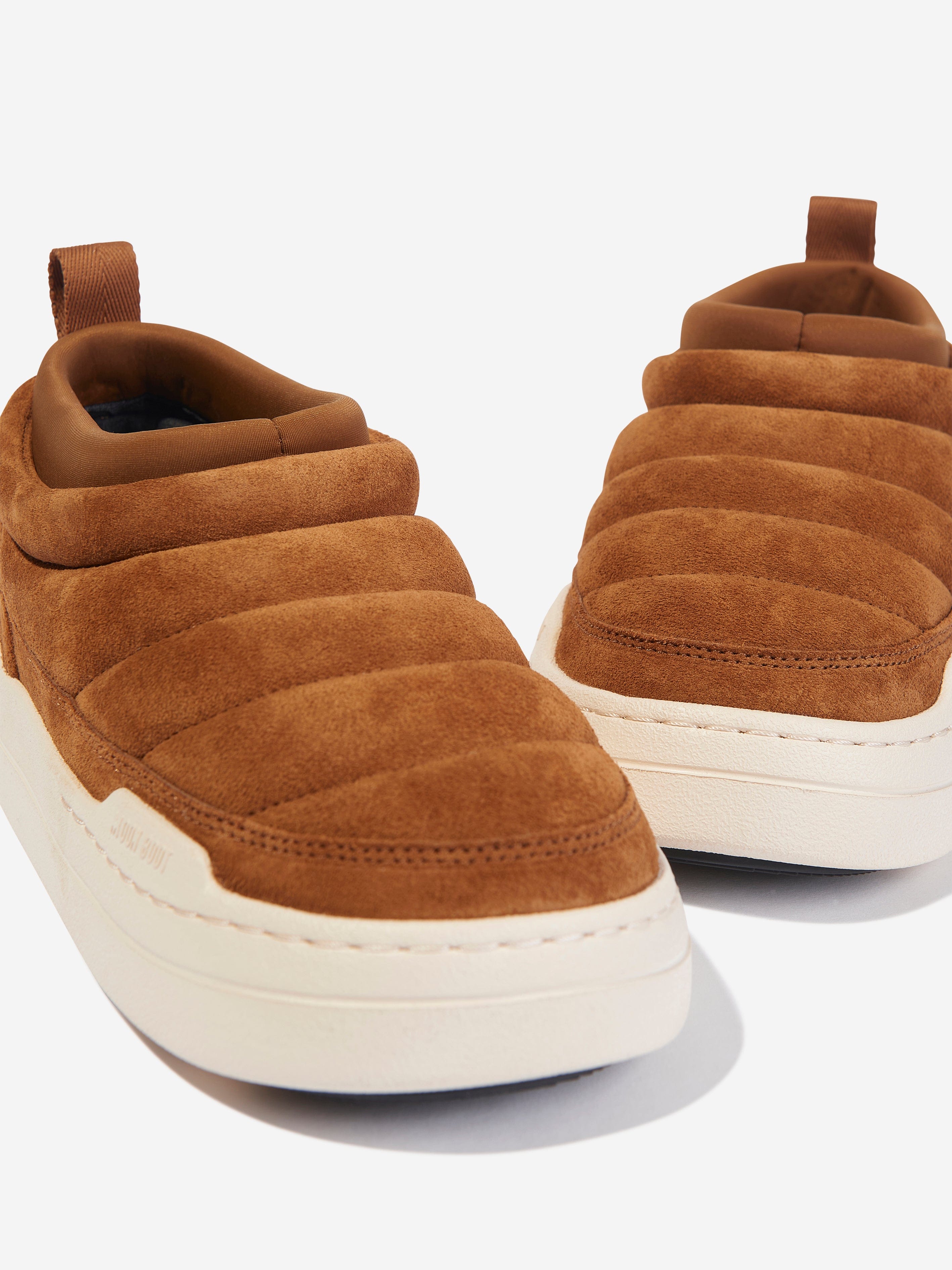 Moon Boot Moon Boot Kids Park Soft Suede Shoes in Brown