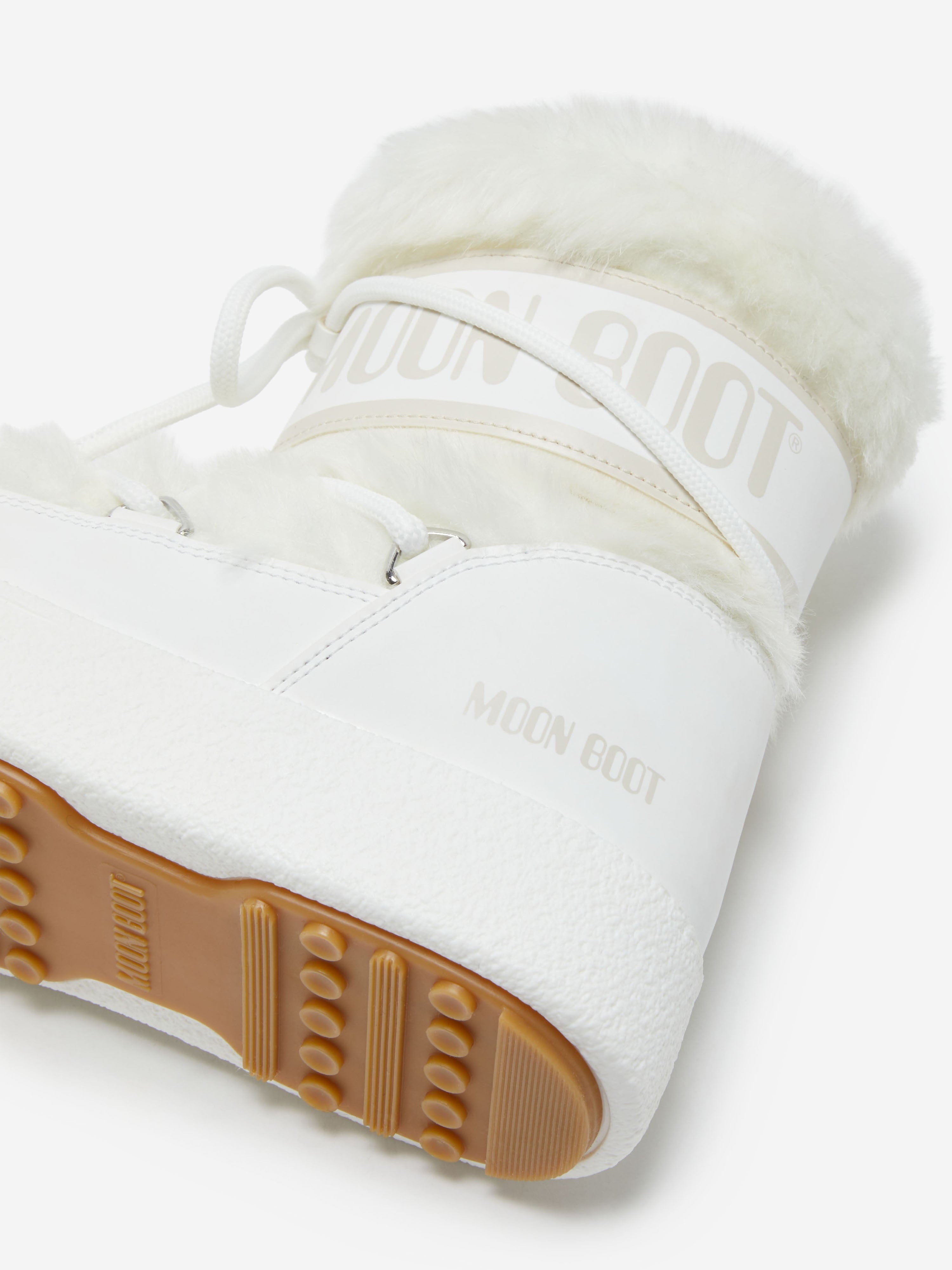 Moon Boot Girls Ltrack Faux Fur Boots in White | Childsplay Clothing