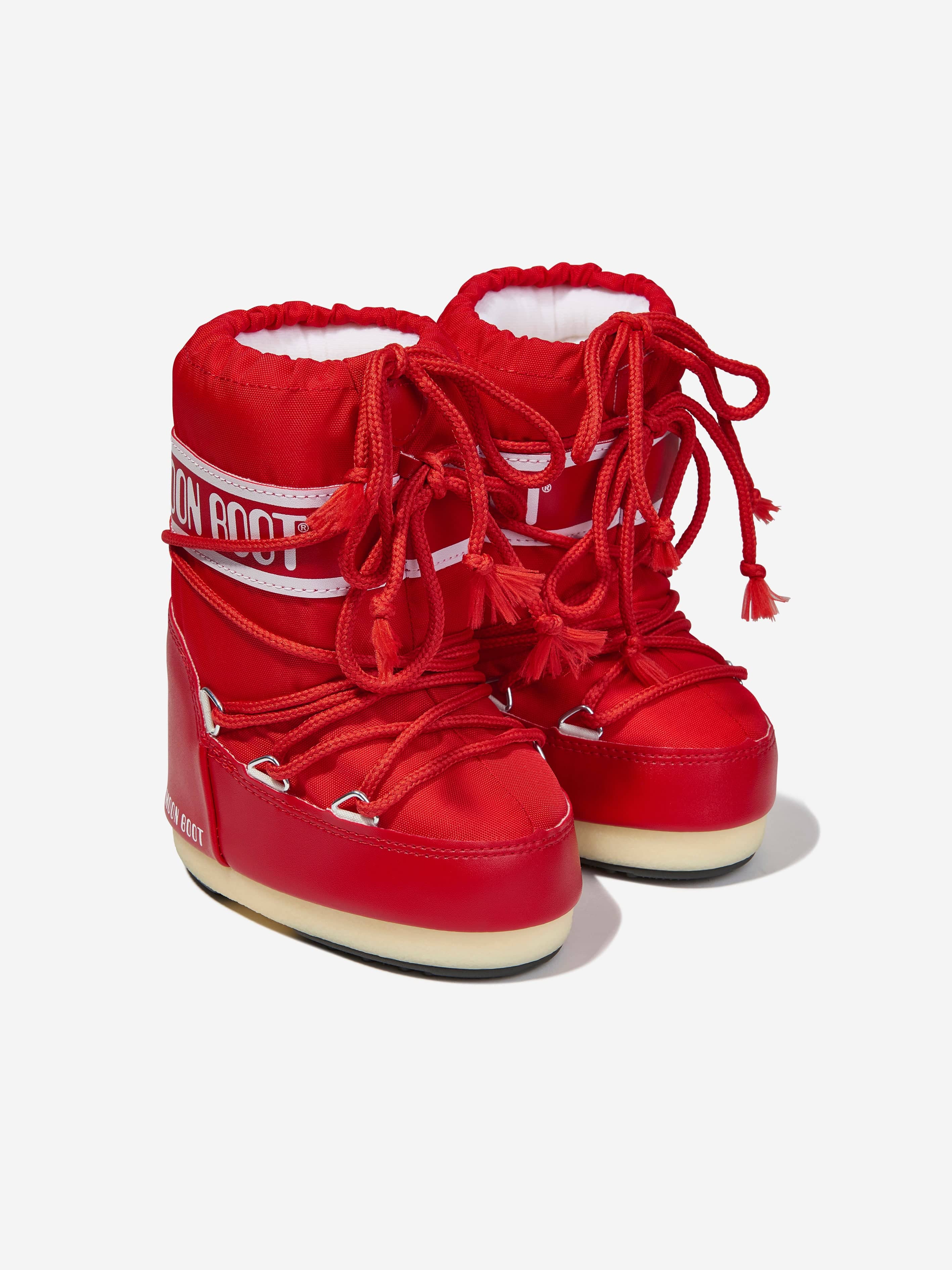 Moon Boot Moon Boot Kids Icon Nylon Snow Boots in Red Childsplay