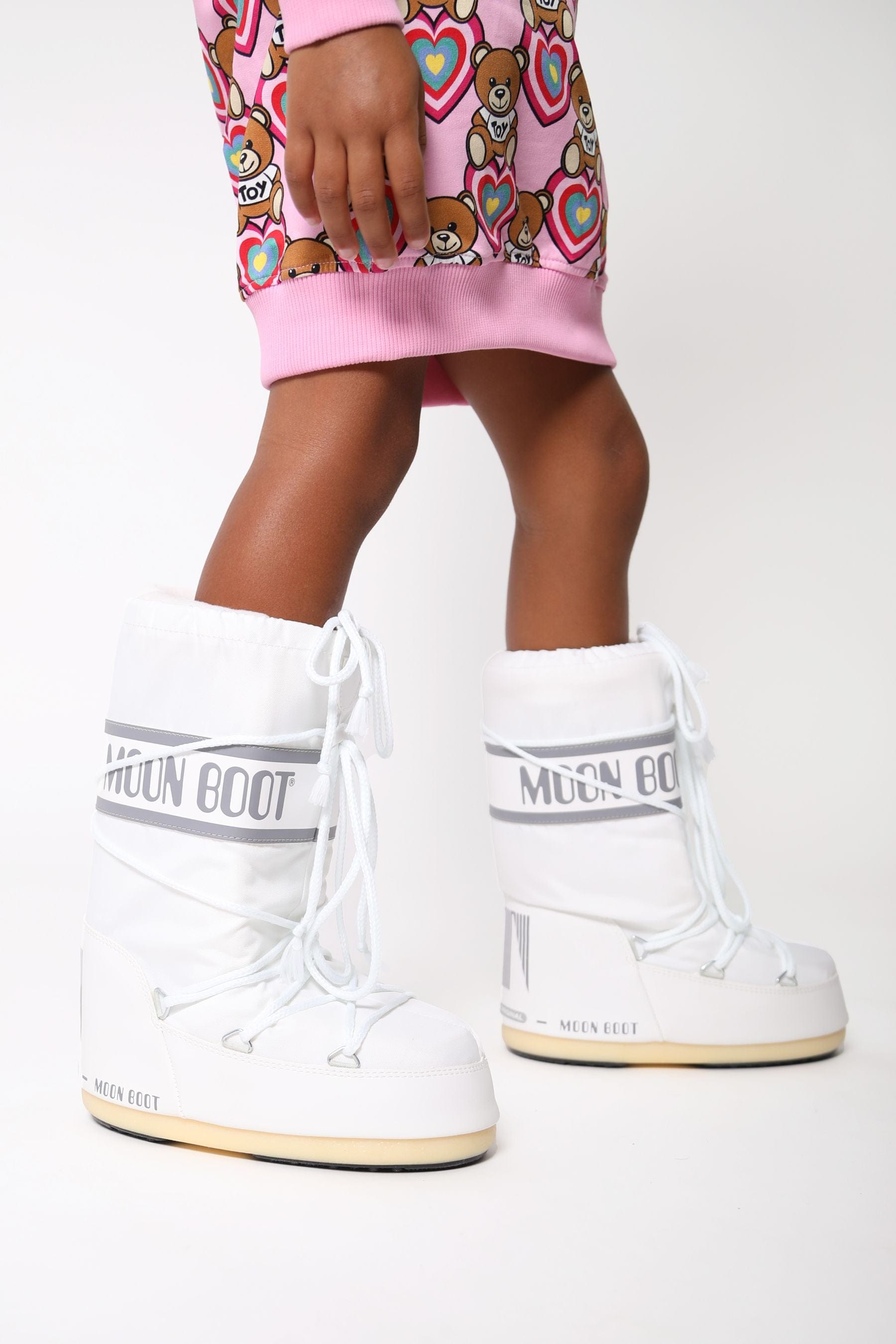 Moon Boot Moon Boot Kids Icon Nylon Snow Boots in White