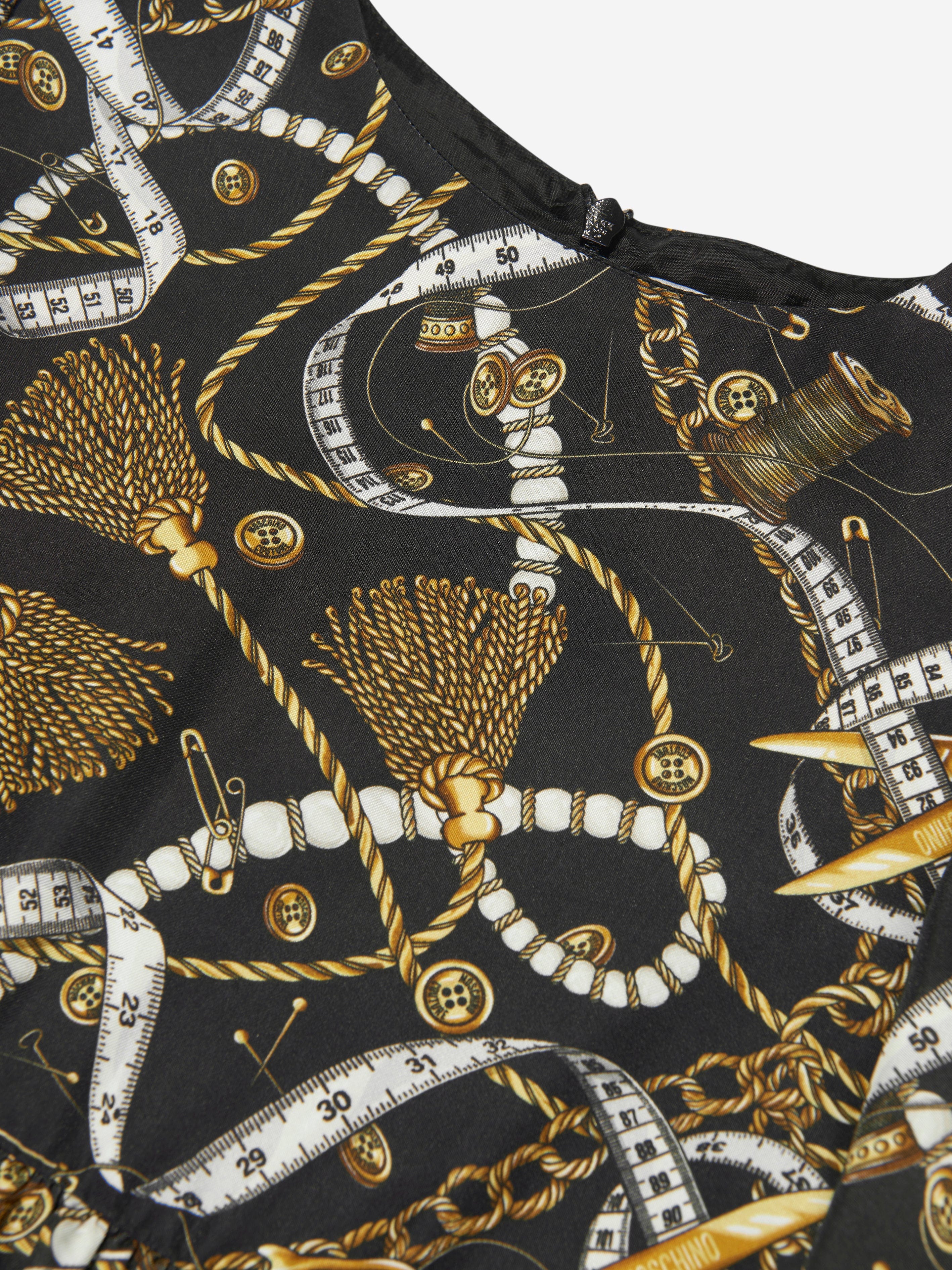 Moschino Girls Chain Print Dress in Black | Childsplay Clothing Moschino Girls Chain Print Dress in Black | Childsplay Clothing