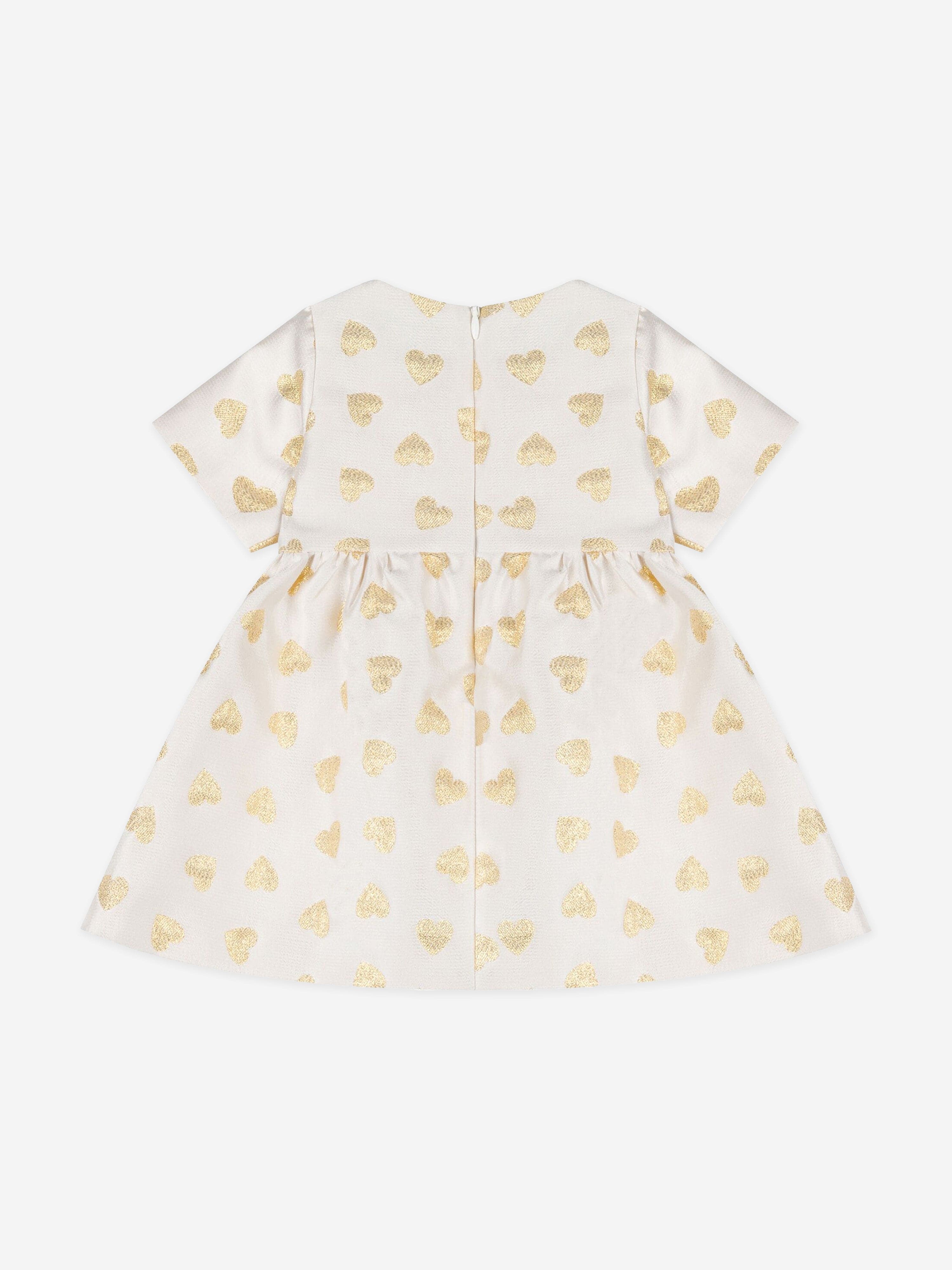 Moschino Baby Girls Hearts Dress in Ivory