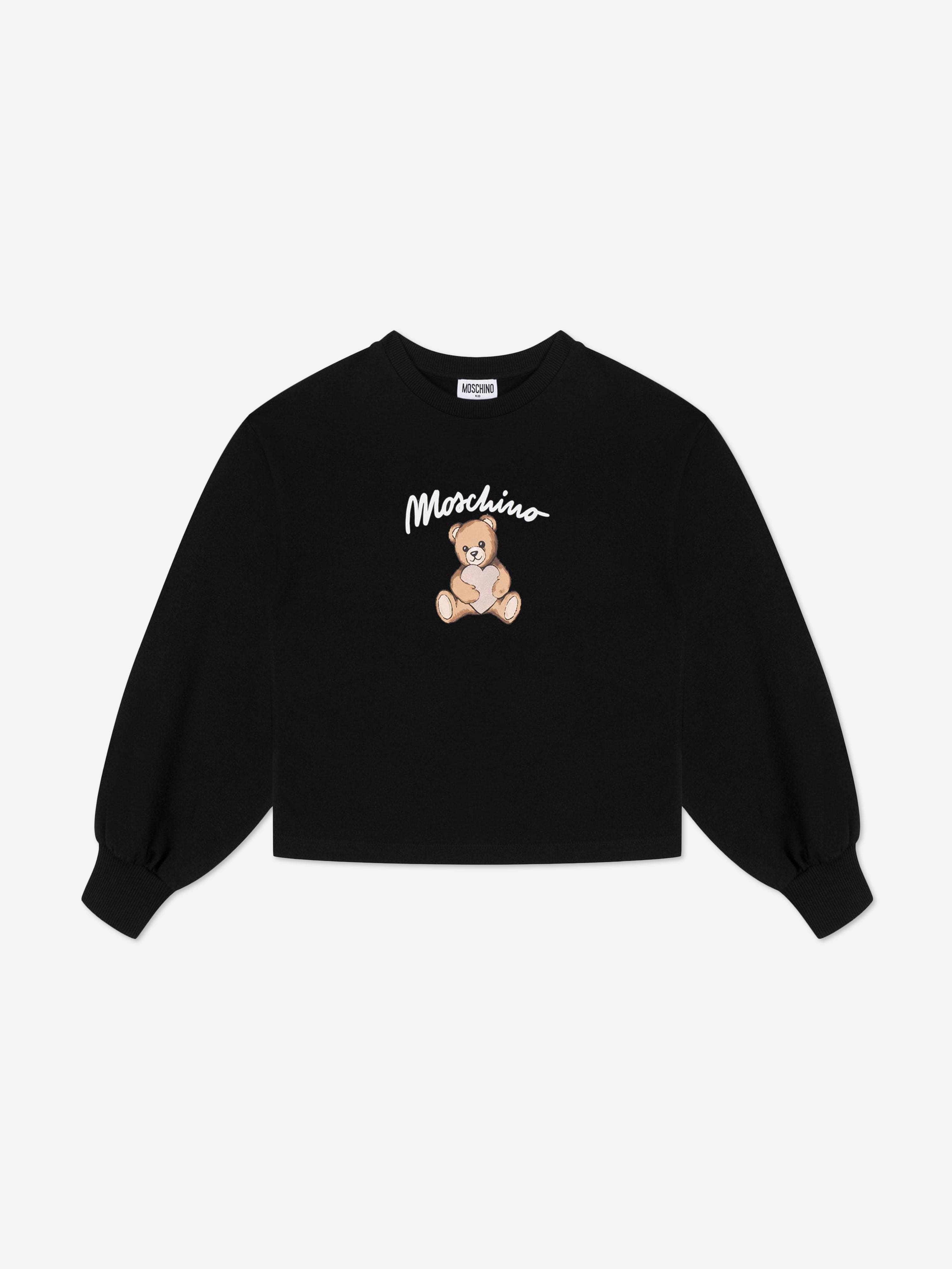 Moschino Kids Moschino Girls Teddy Bear Logo Sweatshirt in Black