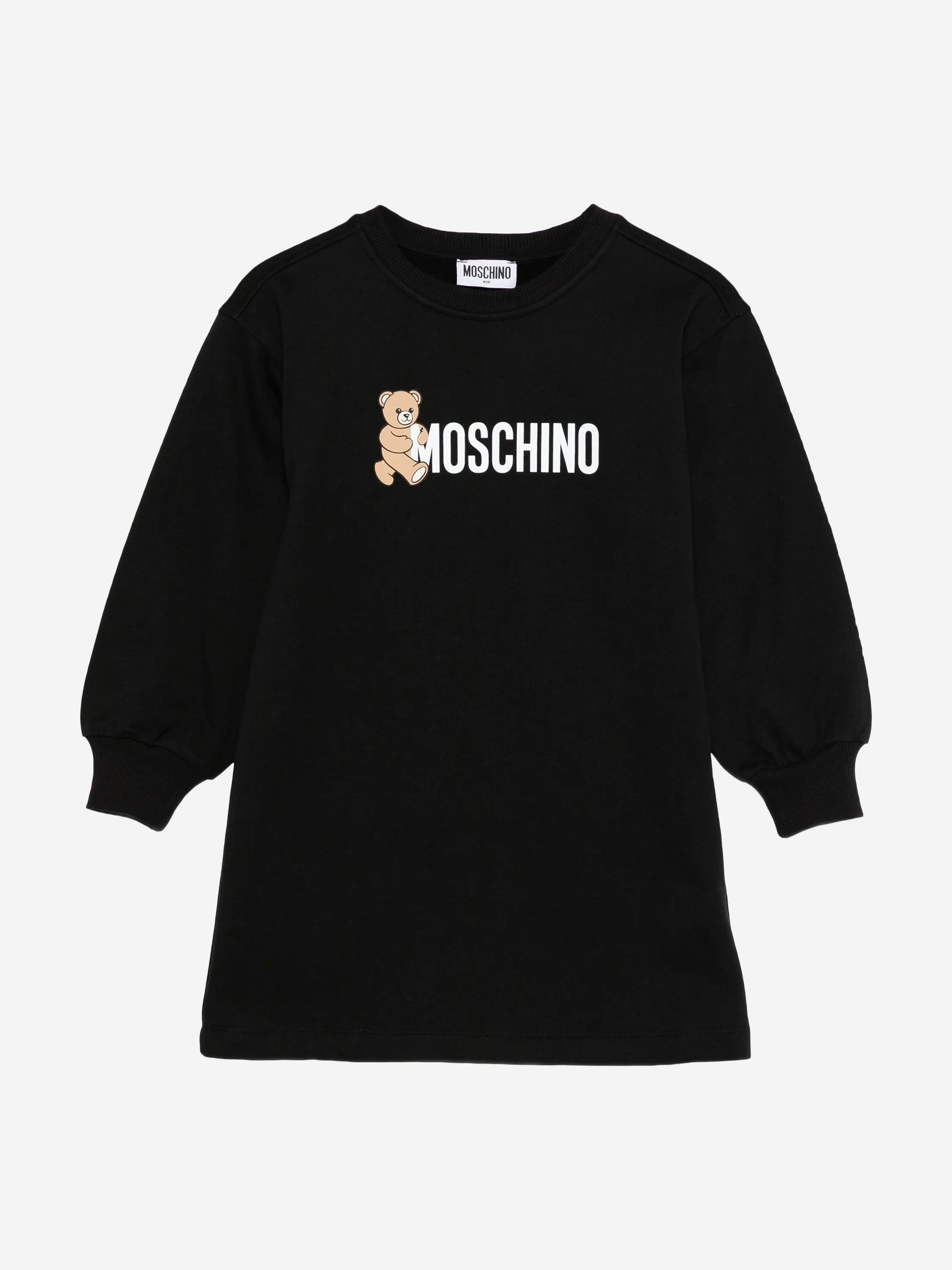Moschino Girls Teddy Logo Sweater Dress in Black