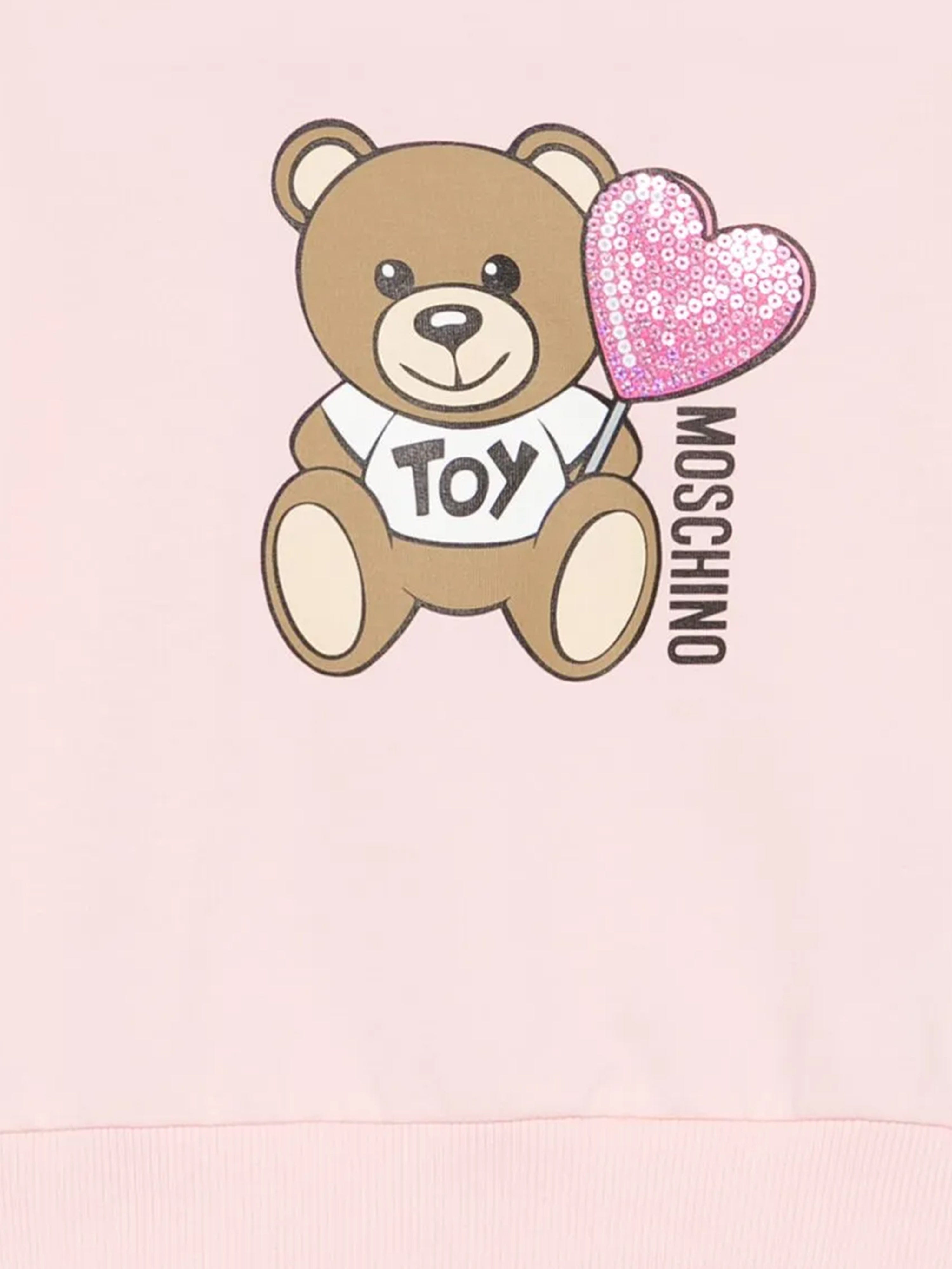 Moschino Kids Girls Teddy Bear Sweatshirt in Pink | Childsplay Clothing