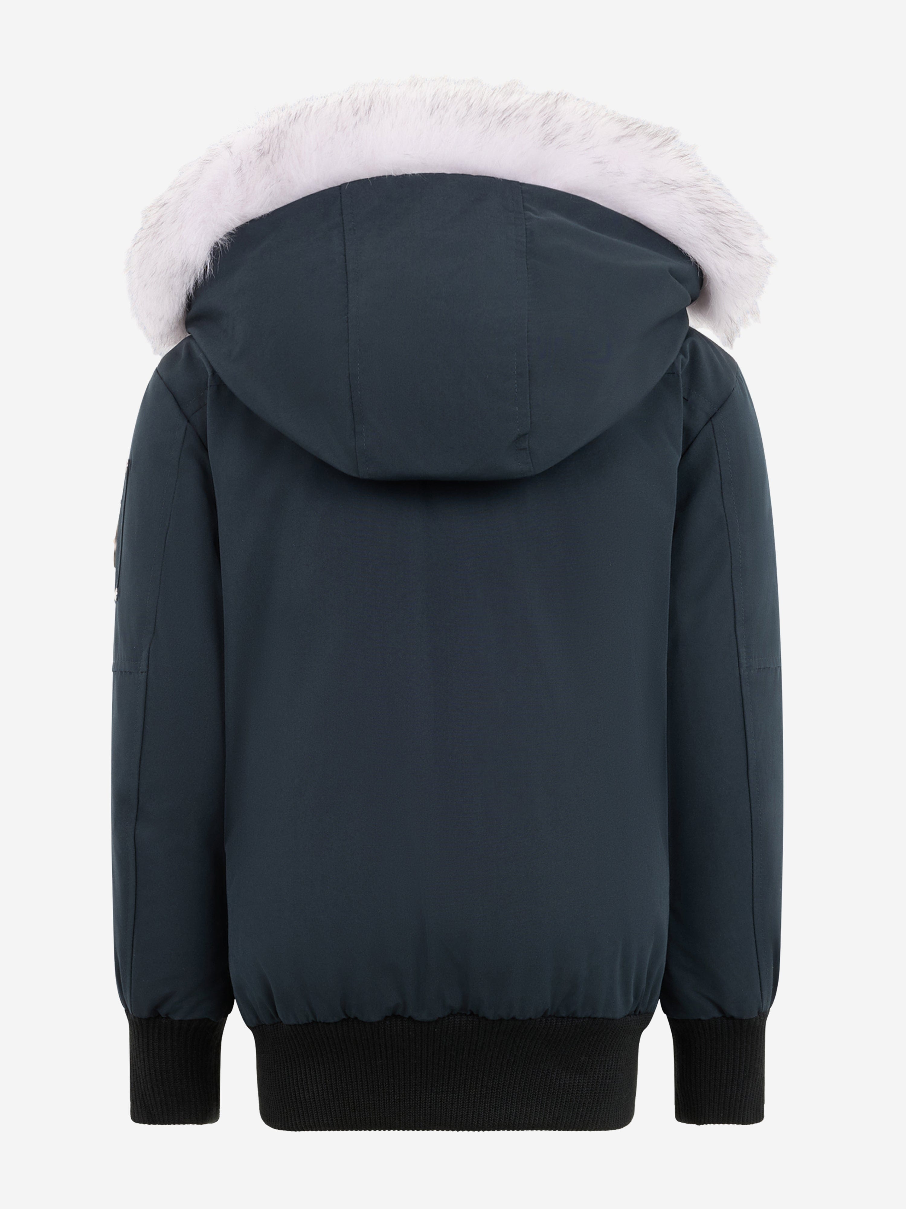 Moose Knuckles Kids Down Padded Bomber Jacket in Navy | Childsplay