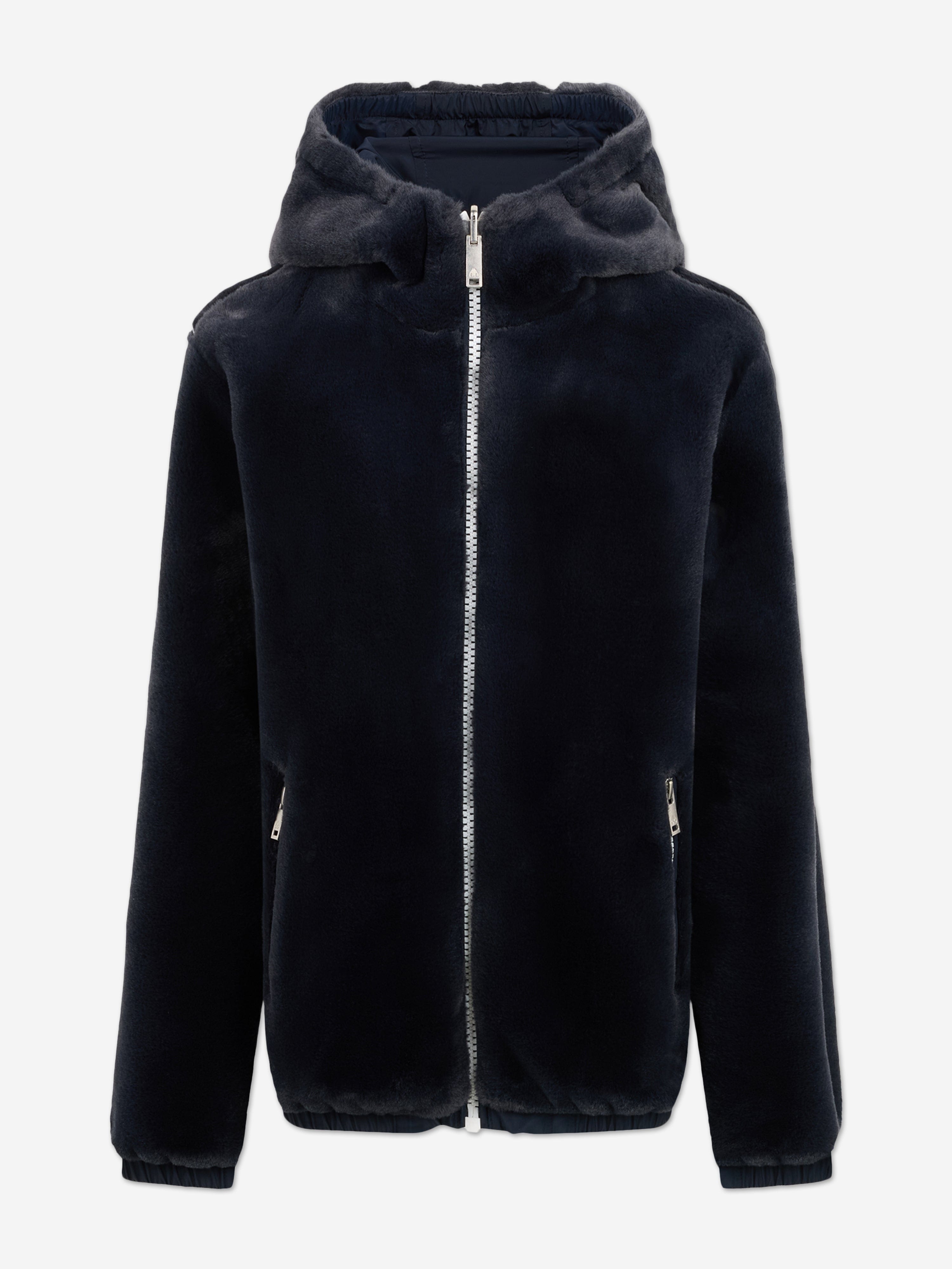 (正規品)AMERI FUR DUCKING RIDERS JK Moose Knuckles Kids Simcoe Reversible Bunny Jacket in Navy
