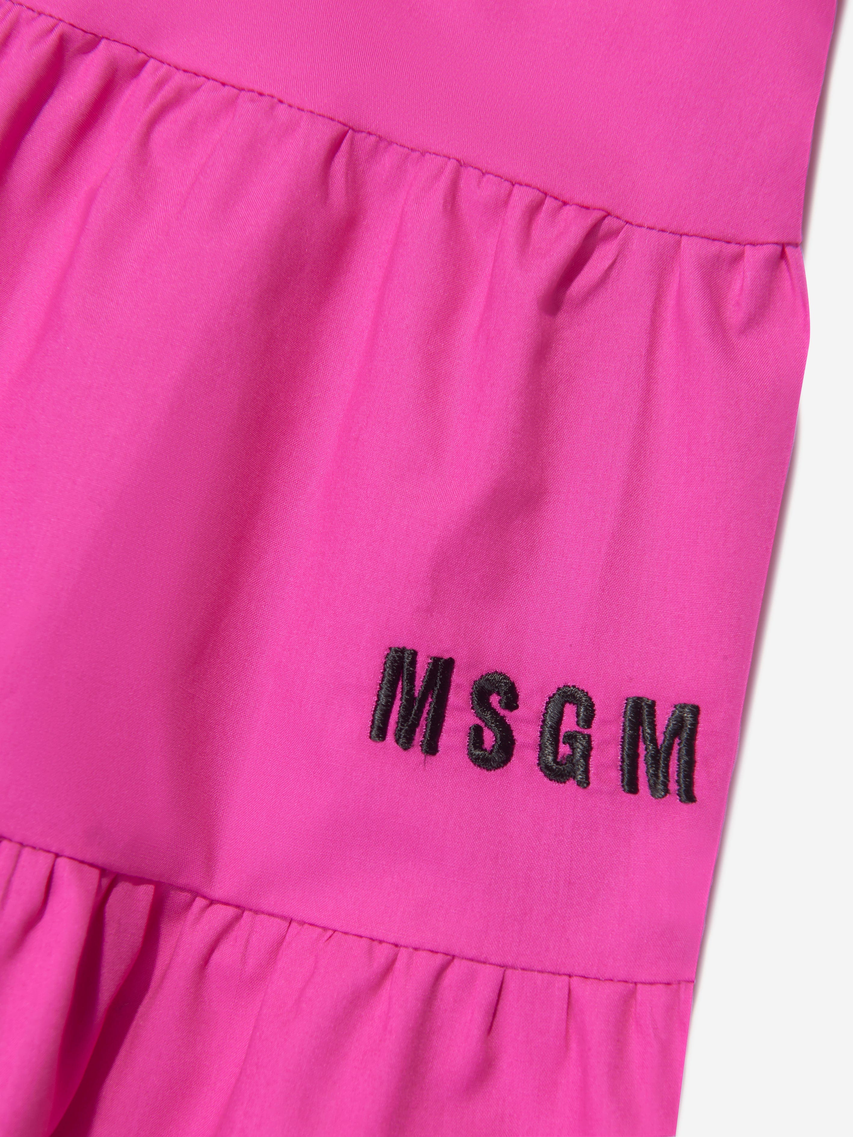 msgm pink ruffle dress MSGM: Pink Ruffle Maxi Dress