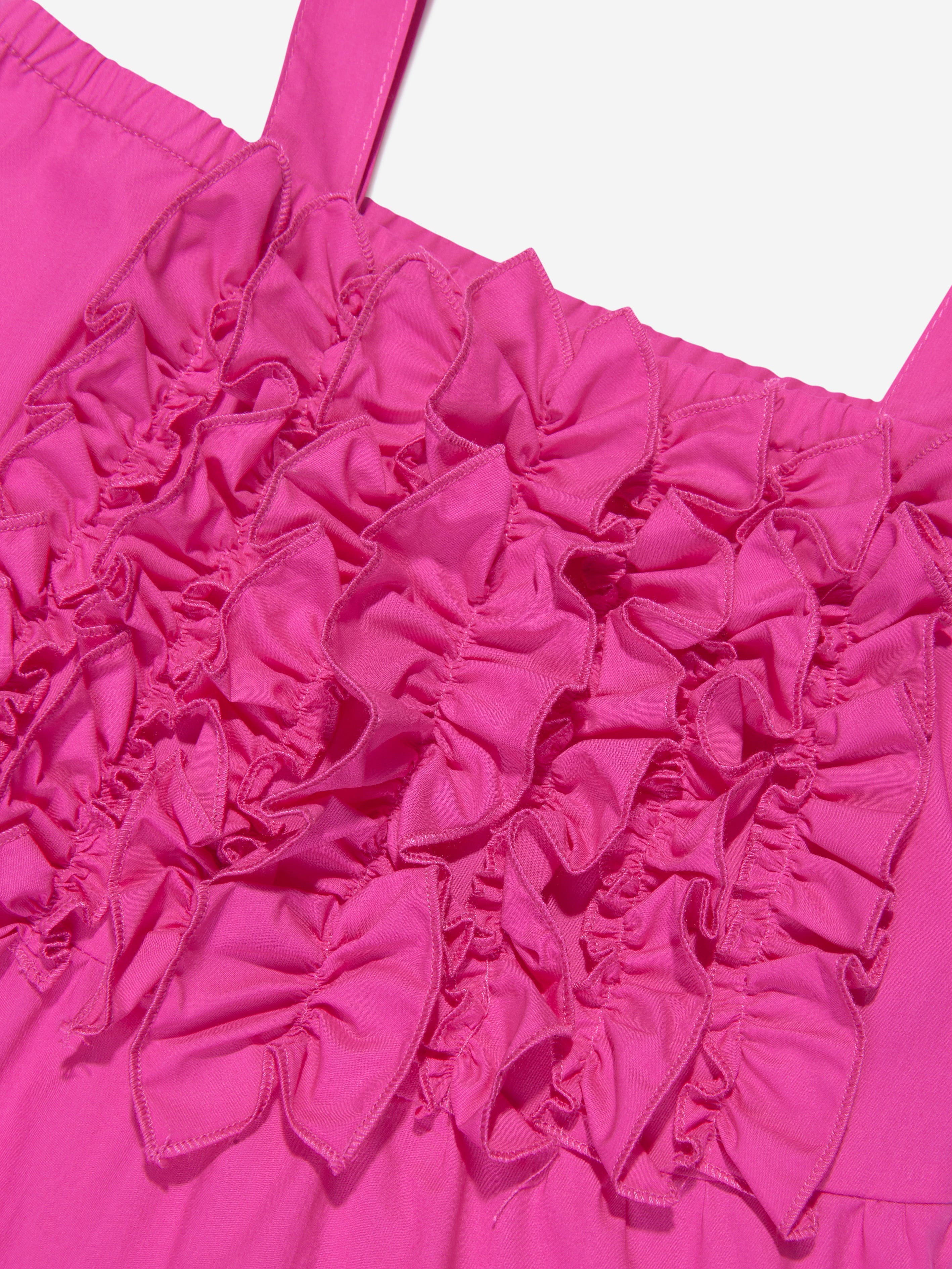 msgm pink ruffle dress MSGM Girls Ruffle Dress in Pink 14 Yrs