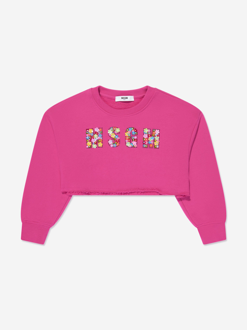 Sweat MSGM Bleu Marine Coupé Avec Logo 1993 - Taille XS Pour Femme