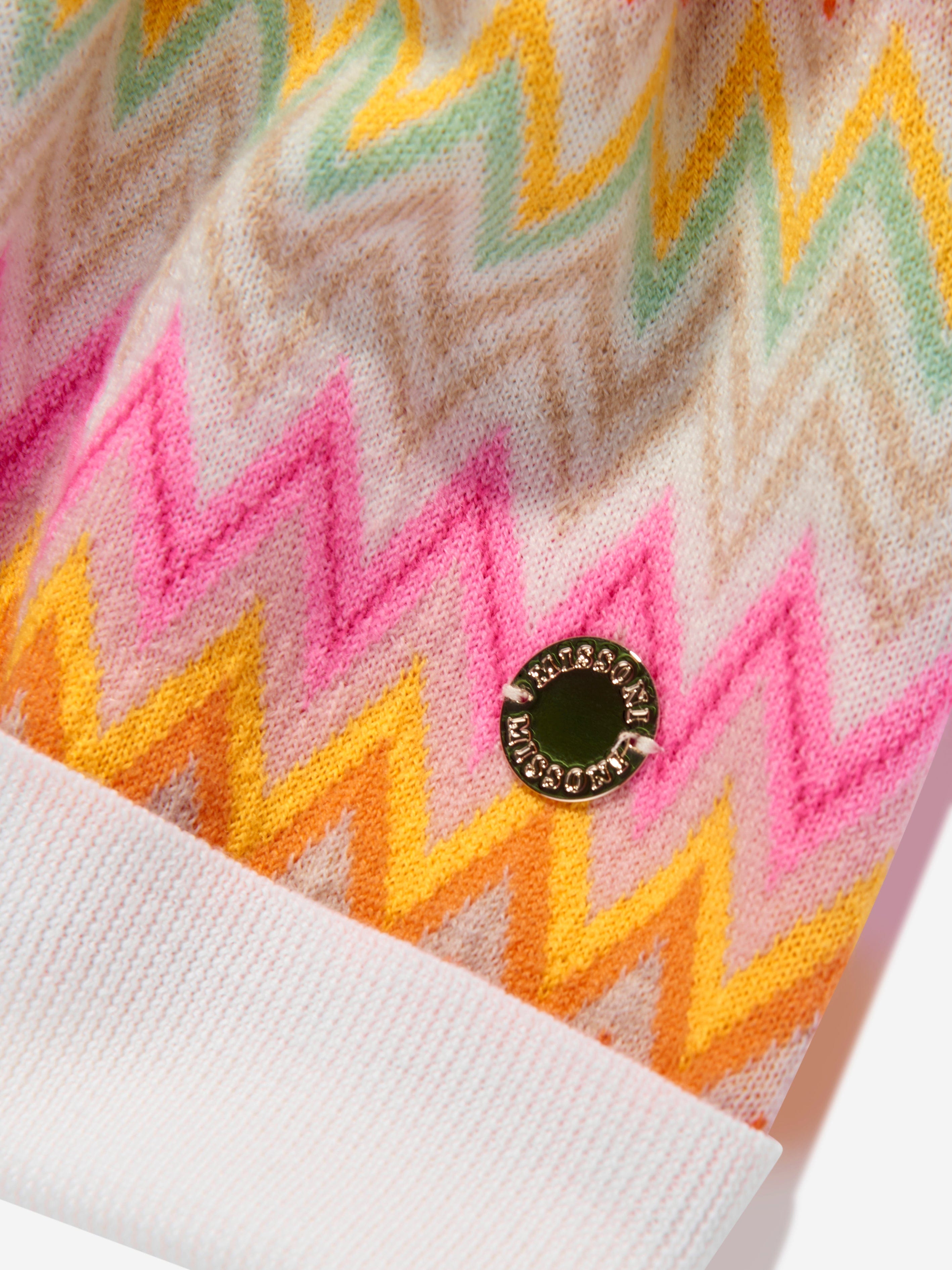 Missoni Girls Zigzag Bobble Hat in Multicolour | Childsplay Clothing