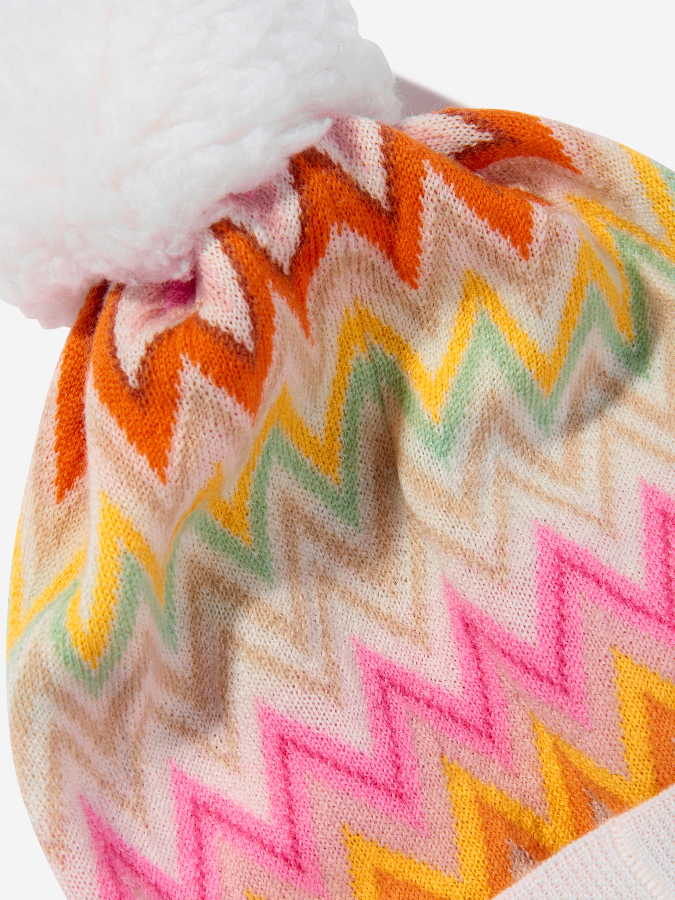 Missoni Girls Zigzag Bobble Hat in Multicolour | Childsplay Clothing