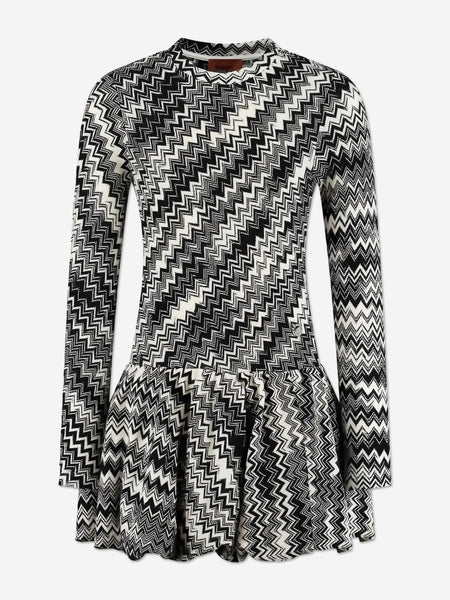Missoni Girls Zigzag Jersey Dress in Black | Childsplay Clothing