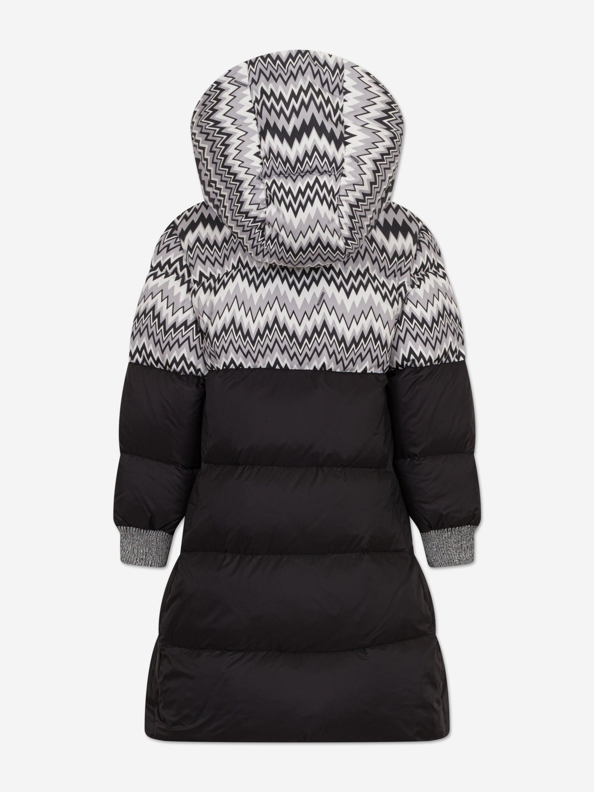 Missoni Girls Down Padded Zigzag Puffer Jacket in Black 