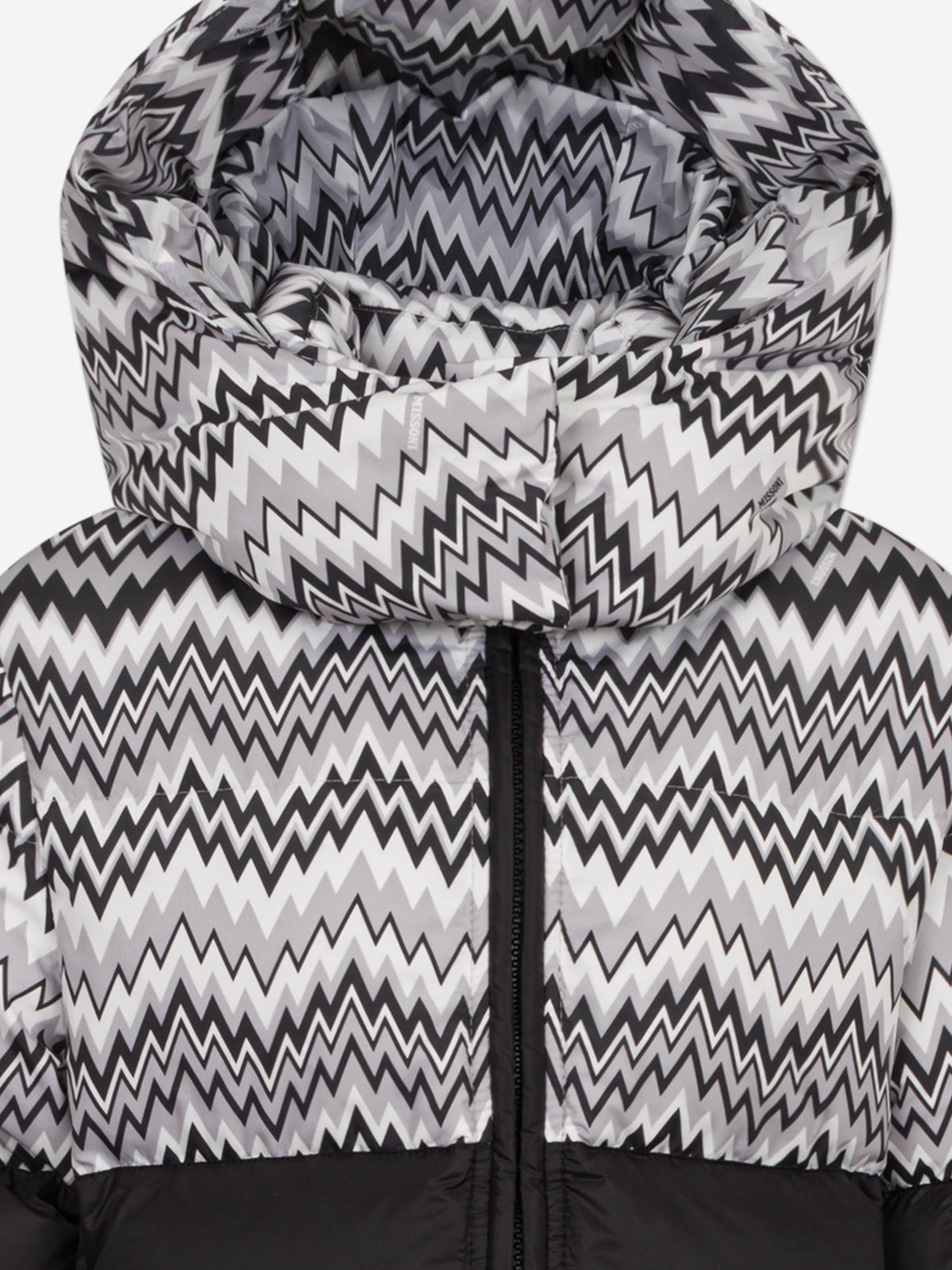 Missoni Girls Down Padded Zigzag Puffer Jacket in Black 