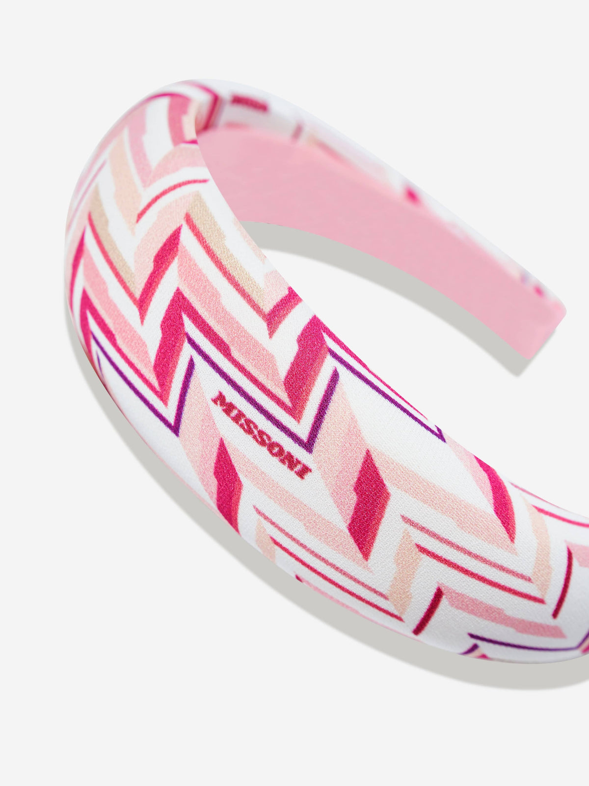 Missoni Girls Zigzag Knit Headband in Pink | Childsplay Clothing display picture 2