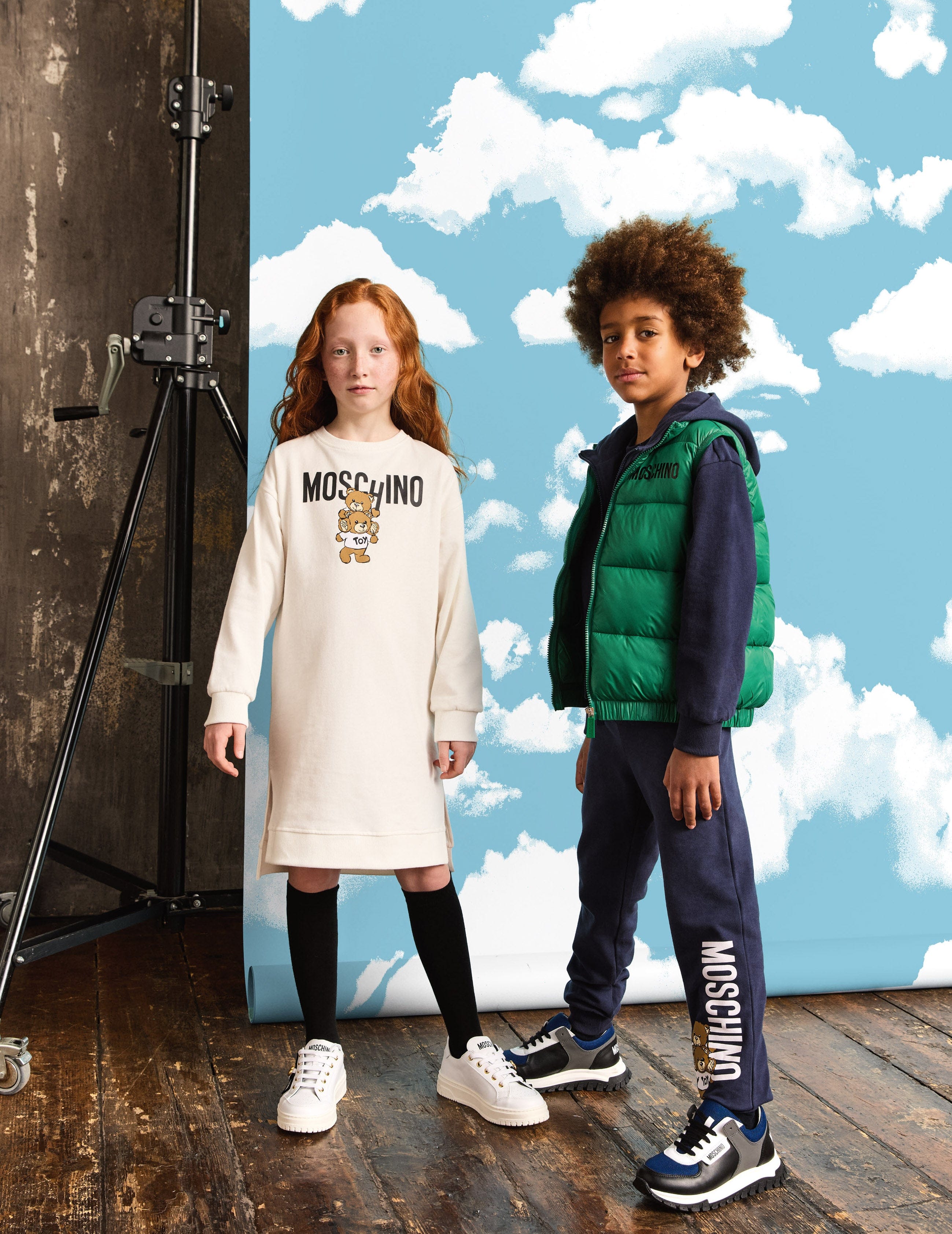 Moschino Kids Bear Logo Gilet in Green | Childsplay Clothing