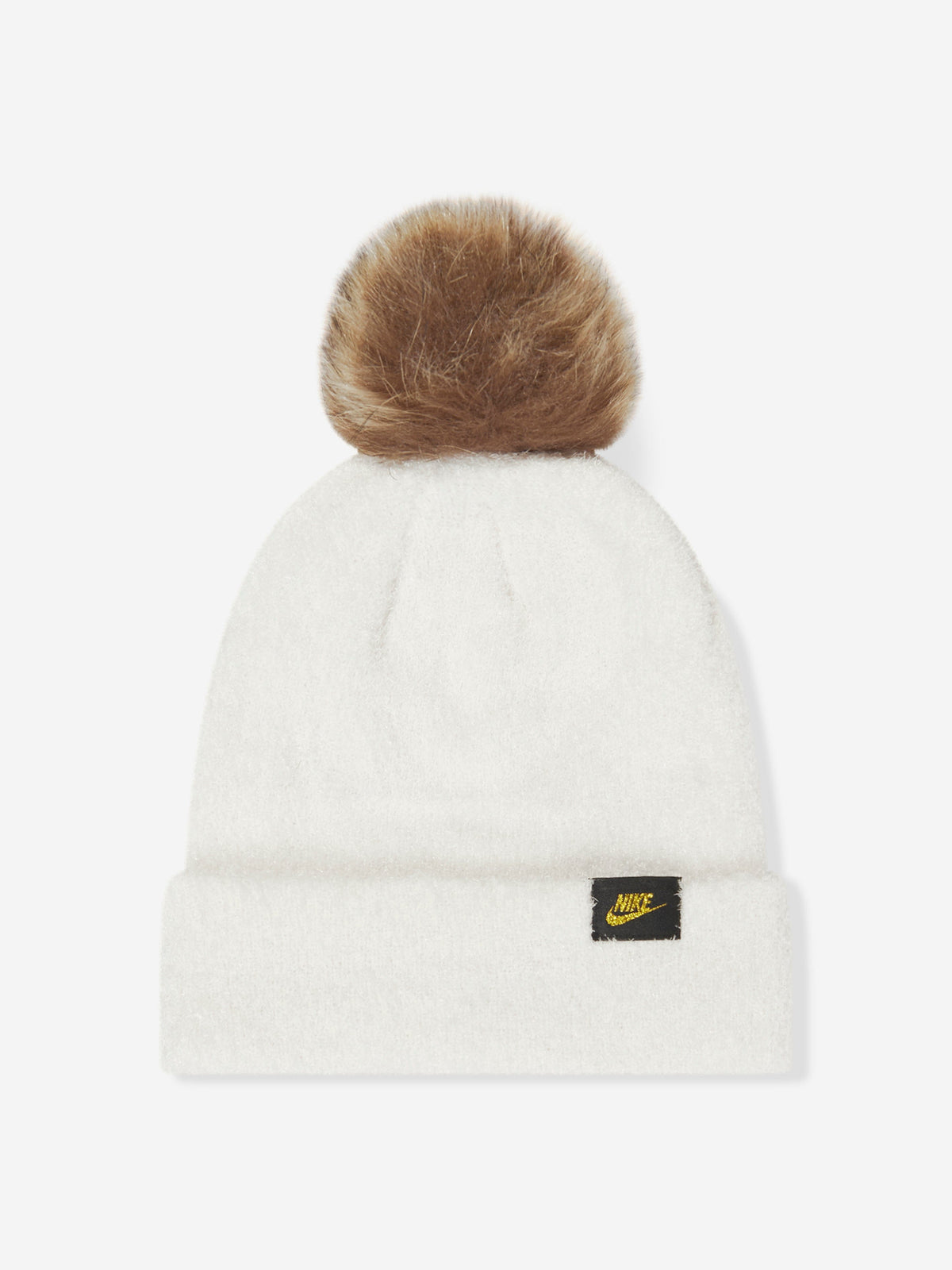 Nike White Knit Beanie with Pom Personalized Medical Headwear | Nike Bright Ceramic Team Pom  main image 3