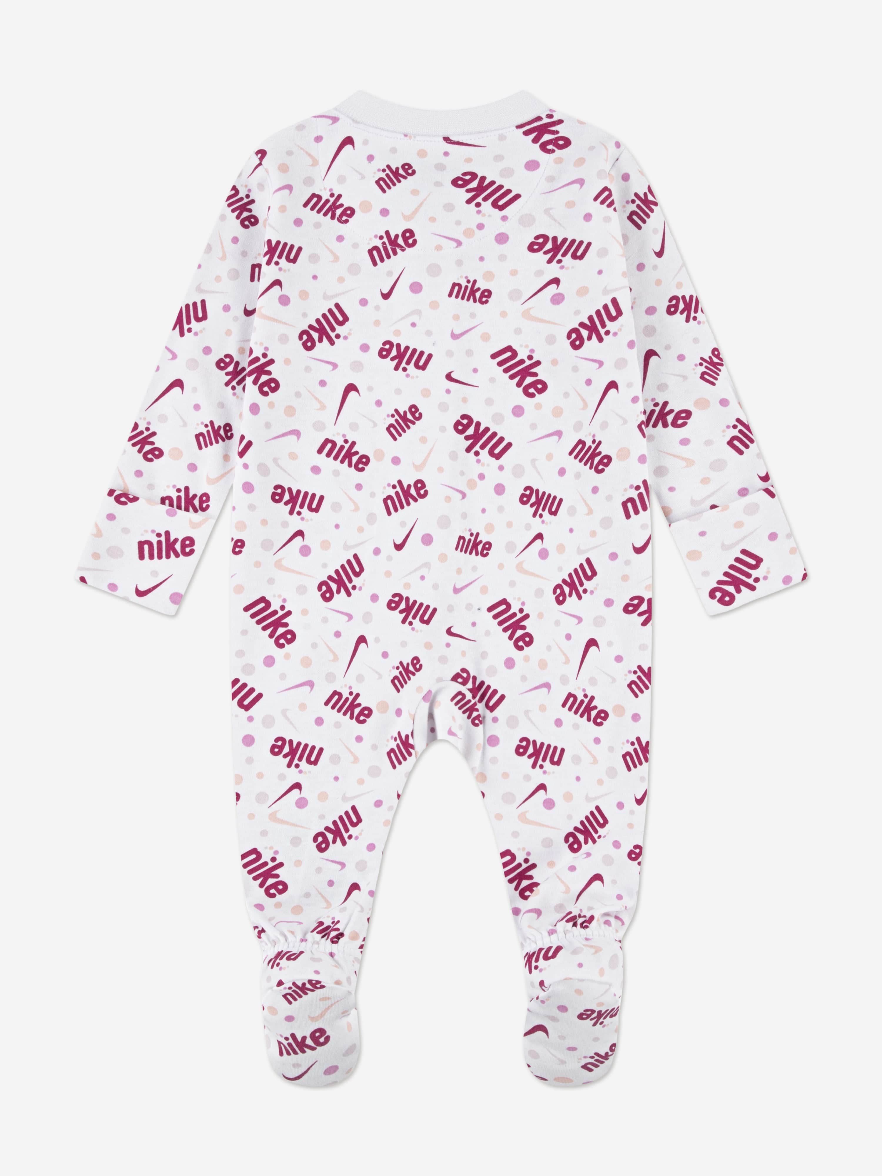 Nike Baby Girls Play For All AOP Babygrow in White | Childsplay
