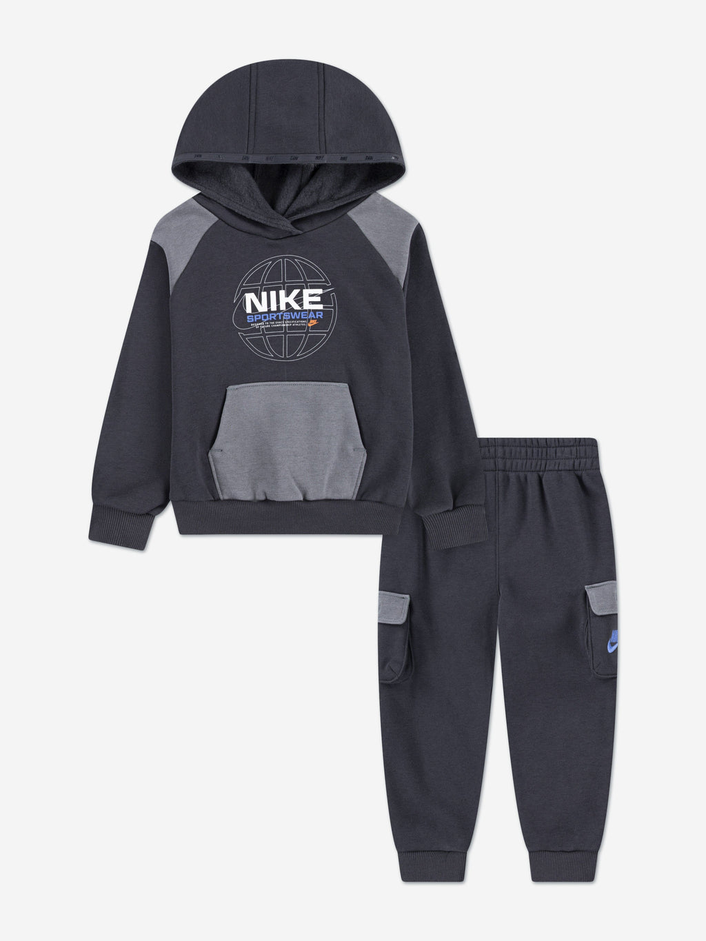 Nike Boys NSW Fleece Utility Tracksuit in Grey