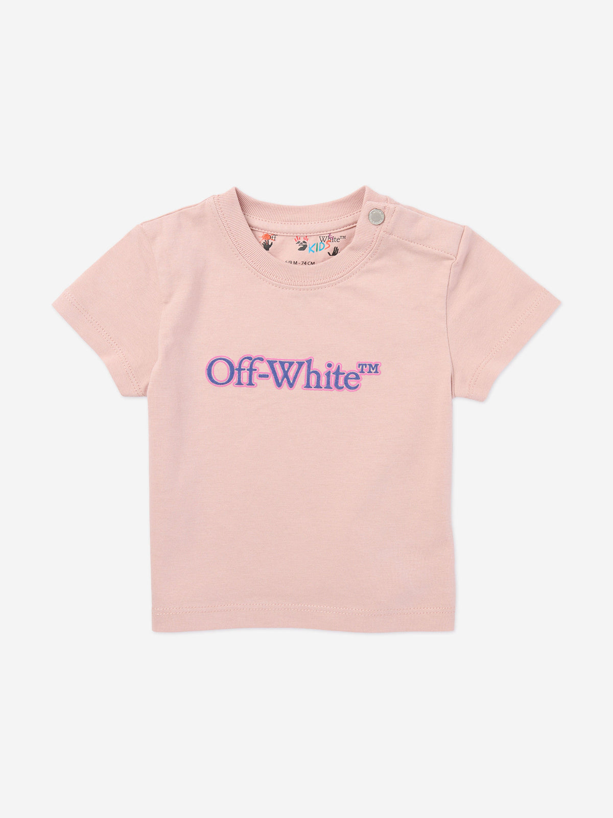 Off-White Baby Girls Big Bookish Puff T-Shirt in Pink | Childsplay Clothing