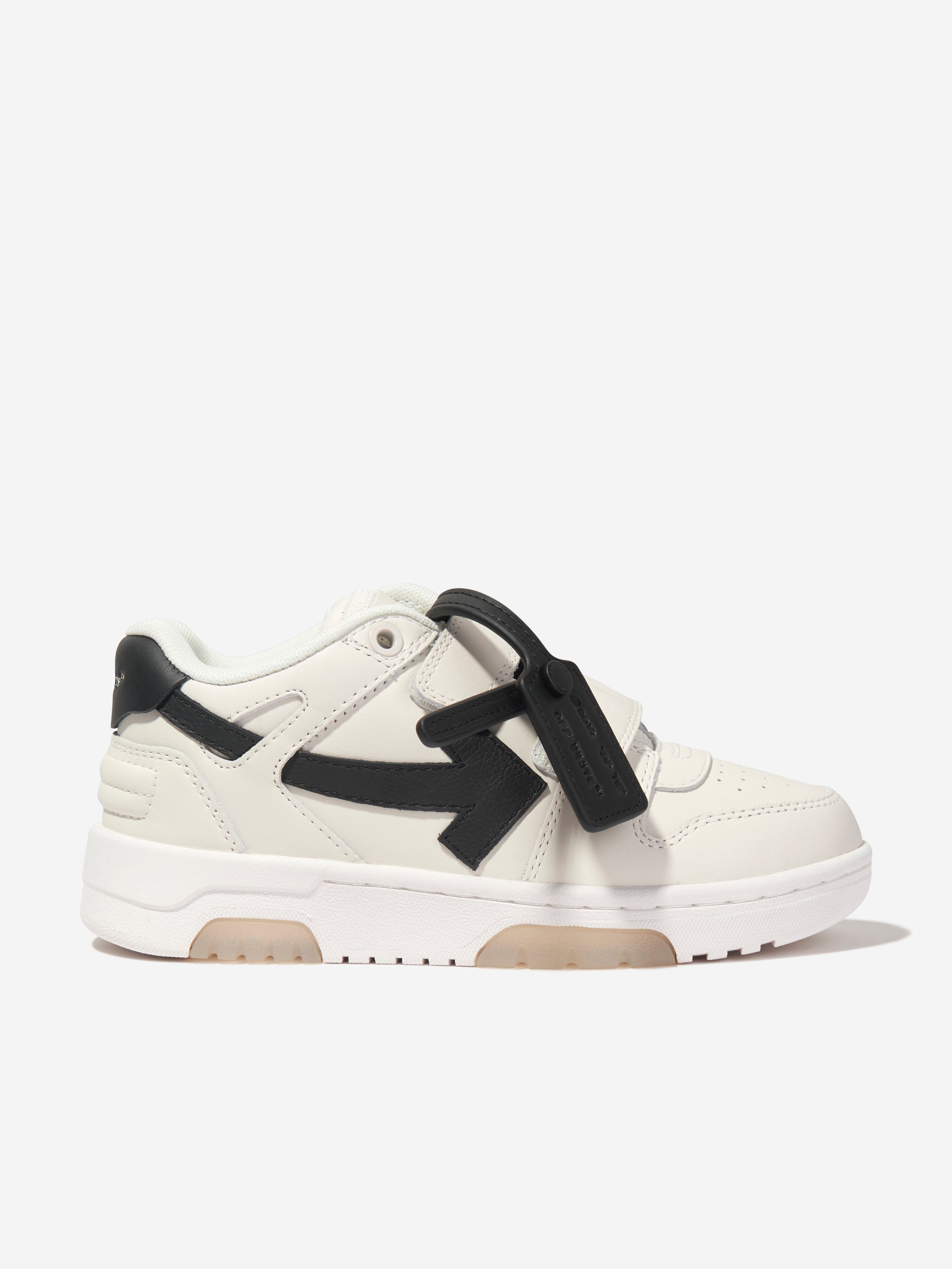 Kids Leather Out Of Office Straps Trainers in White | Childsplay Clothing