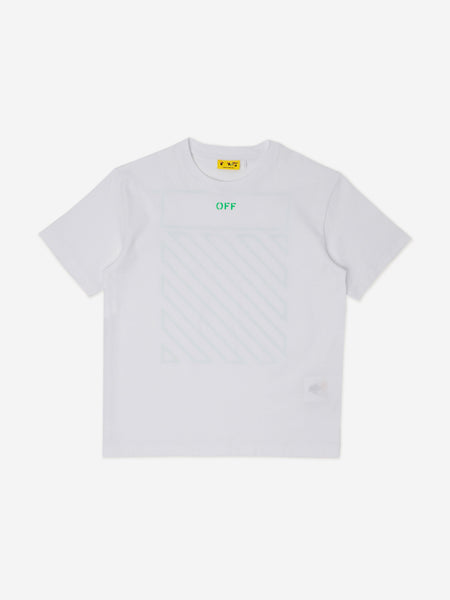 Off-White Boys Off Diag T-Shirt in White | Childsplay Clothing