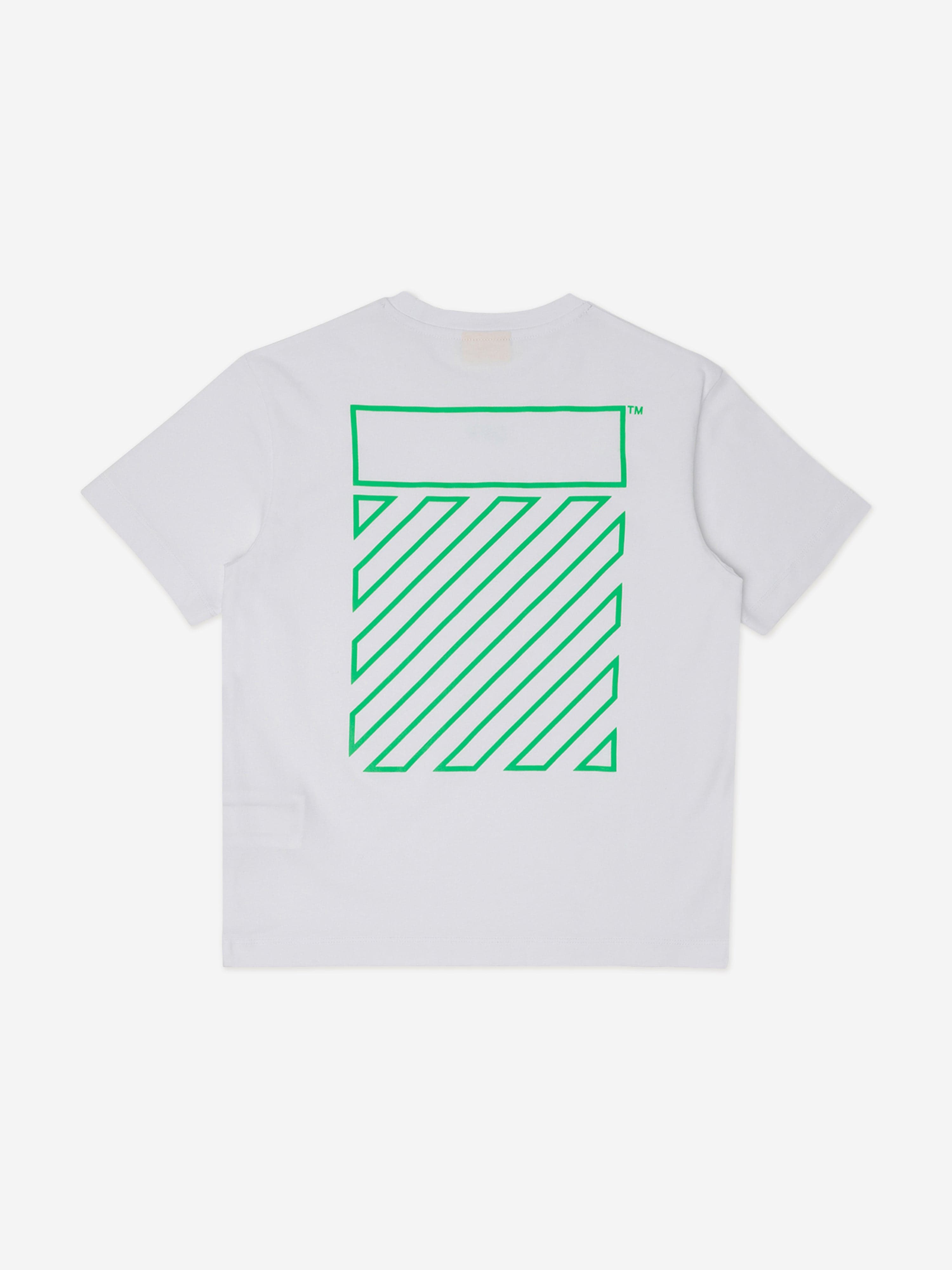 Off-White Boys Off Diag T-Shirt in White | Childsplay Clothing