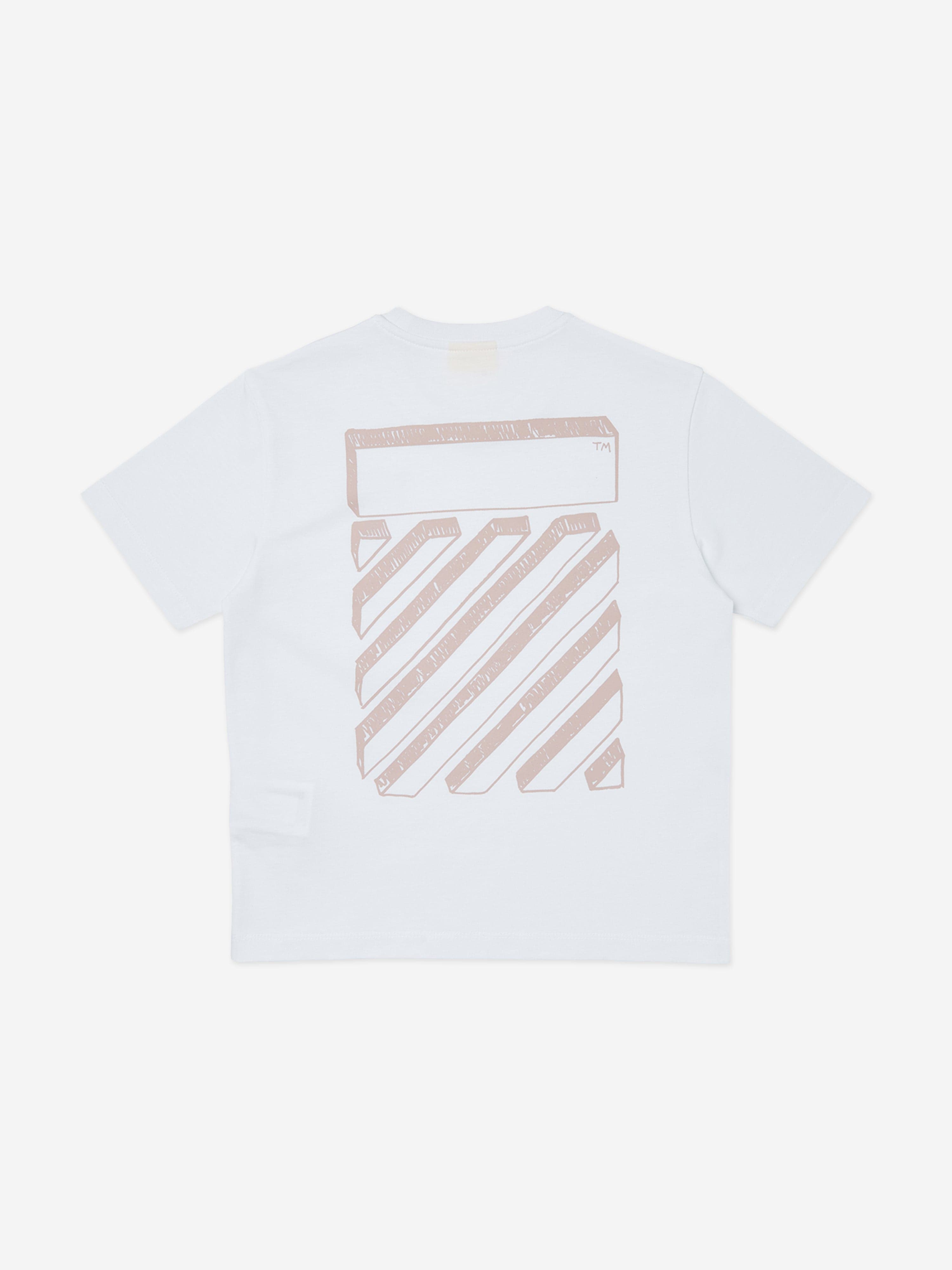 Off-White Girls Scribble Diag T-Shirt in White | Childsplay Clothing